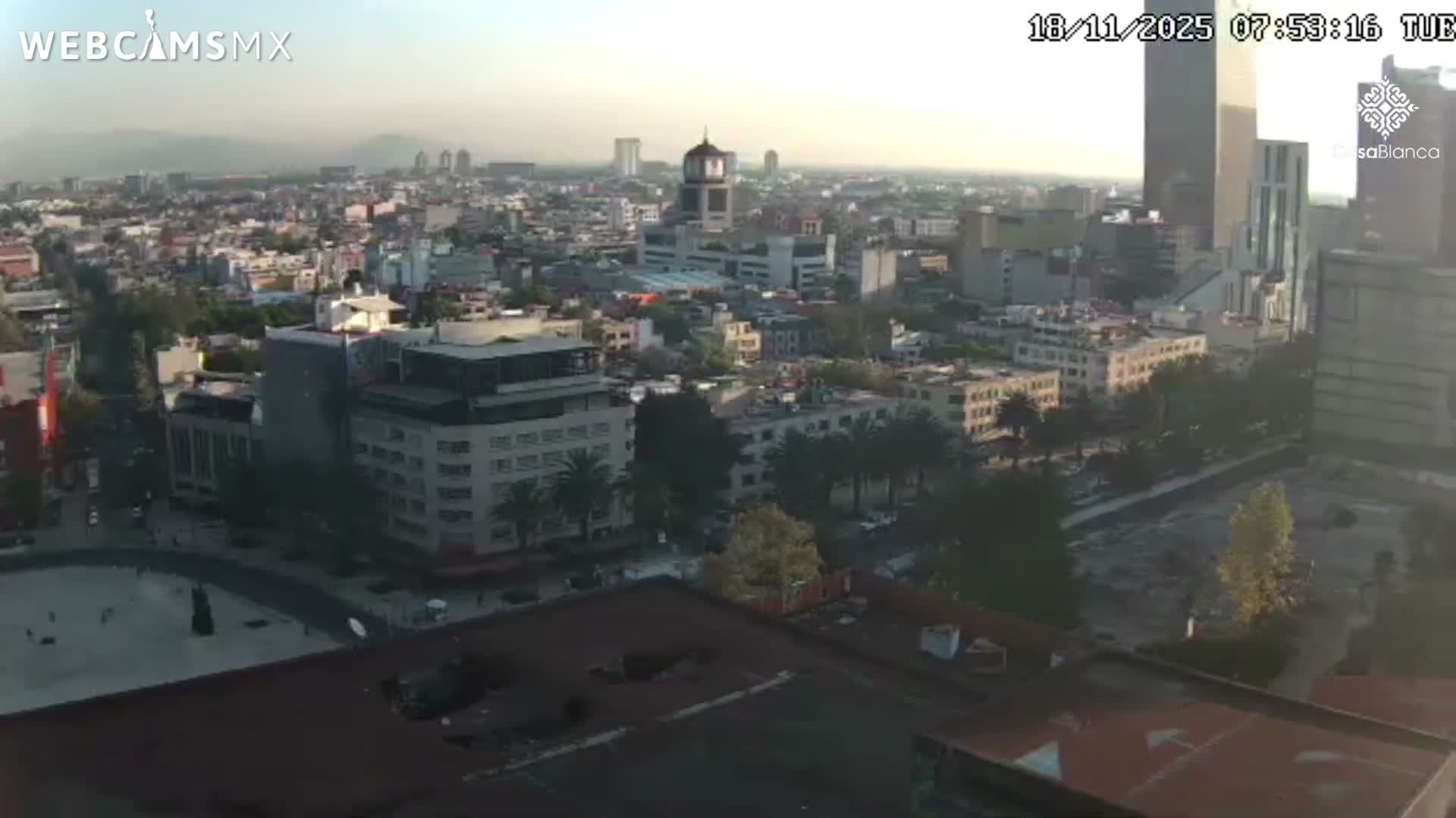 Mexico City, Monumento A la Revolución (Monument to the Revolution) & Plaza de la República Square Live Cam - Cuauhtemoc, Ciudad de Mexico, Mexico 