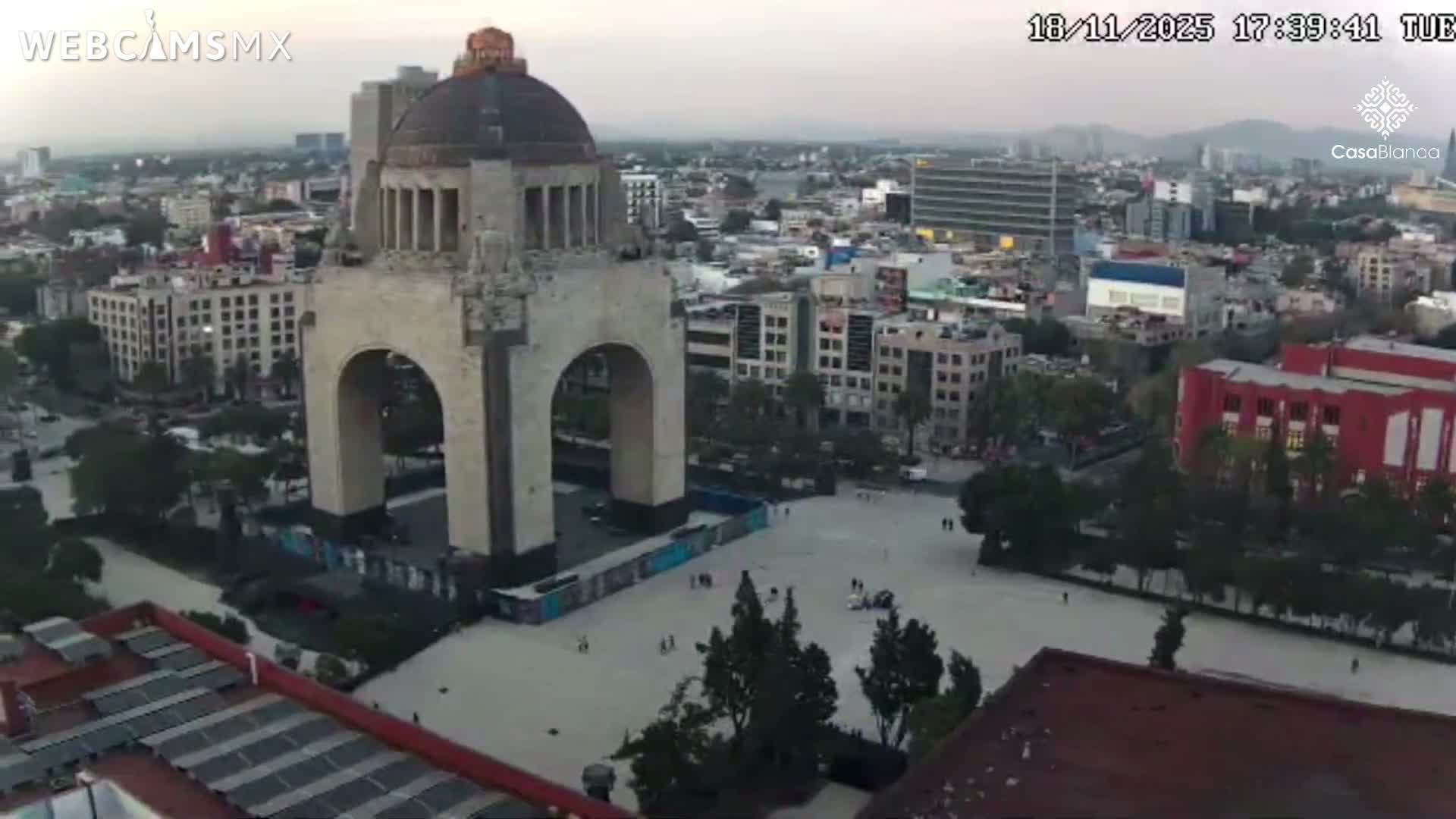 Mexico City, Monumento A la Revolución (Monument to the Revolution) & Plaza de la República Square Live Cam - Cuauhtemoc, Ciudad de Mexico, Mexico 
