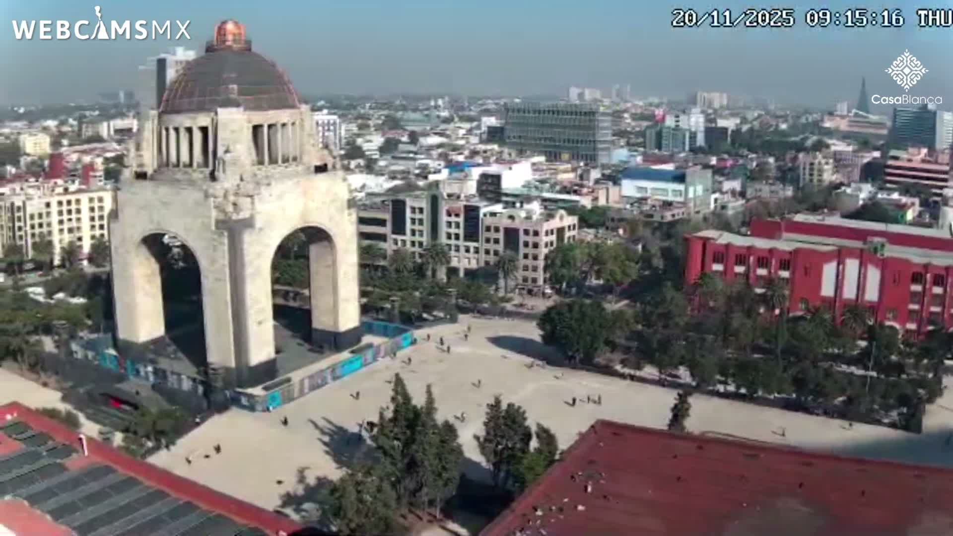 Mexico City, Monumento A la Revolución (Monument to the Revolution) & Plaza de la República Square Live Cam - Cuauhtemoc, Ciudad de Mexico, Mexico 