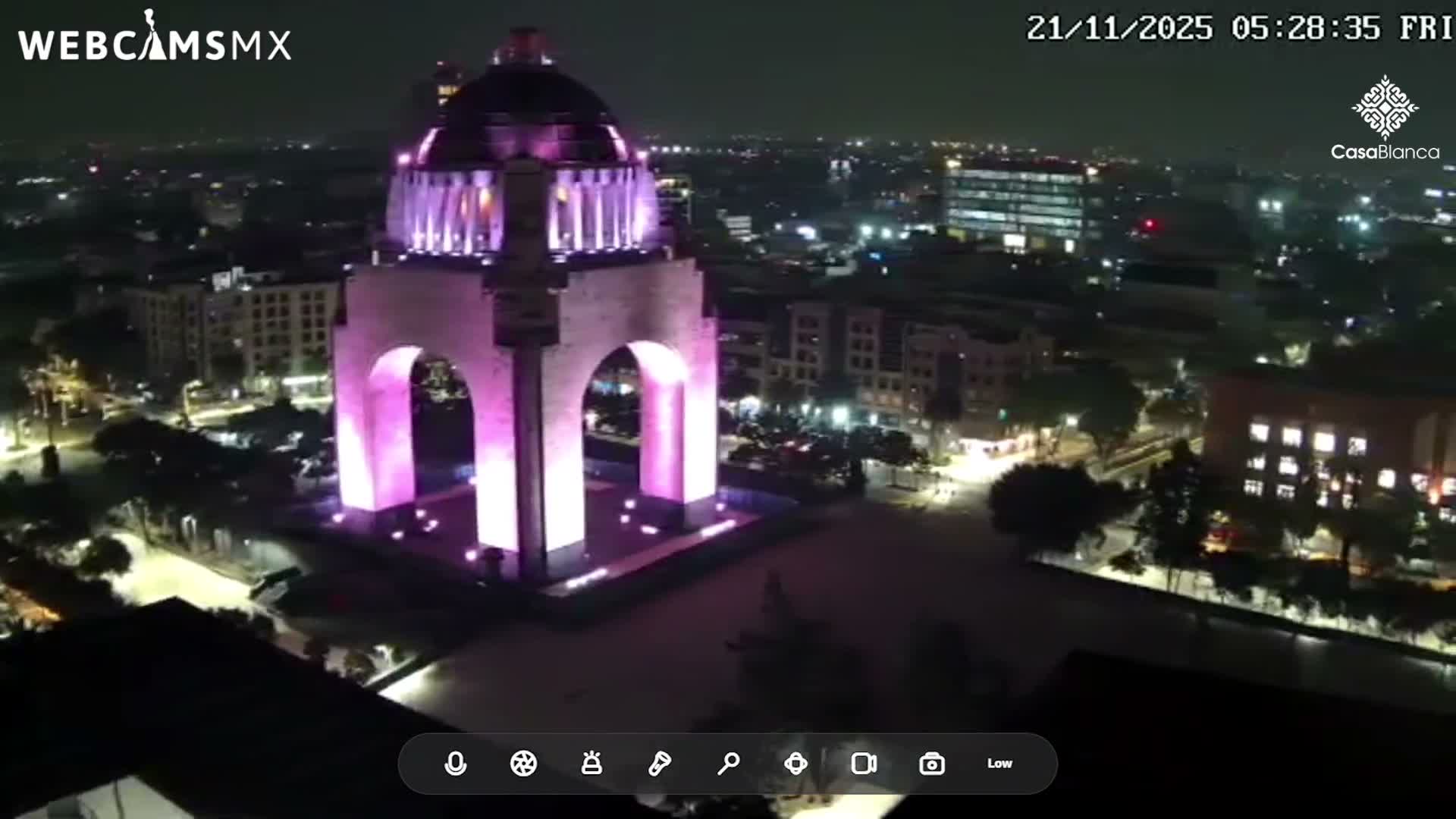 Mexico City, Monumento A la Revolución (Monument to the Revolution) & Plaza de la República Square Live Cam - Cuauhtemoc, Ciudad de Mexico, Mexico 