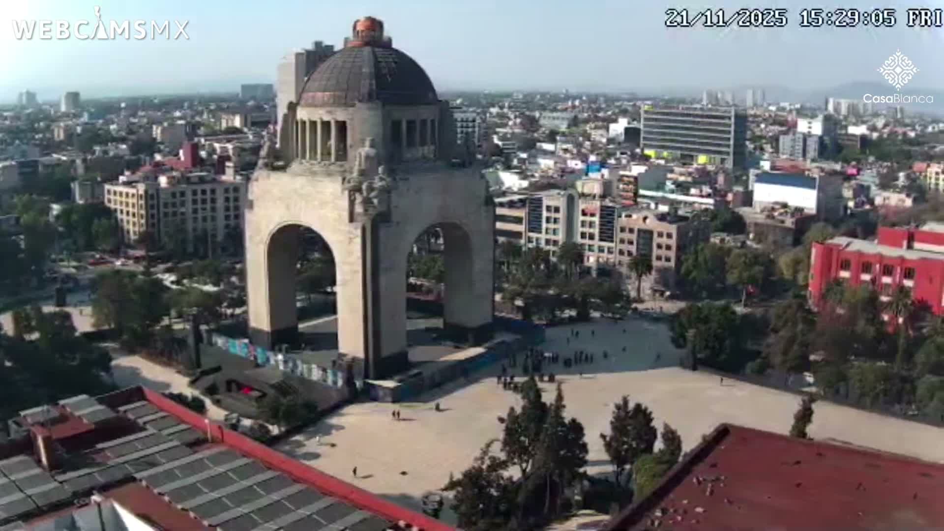 Mexico City, Monumento A la Revolución (Monument to the Revolution) & Plaza de la República Square Live Cam - Cuauhtemoc, Ciudad de Mexico, Mexico 