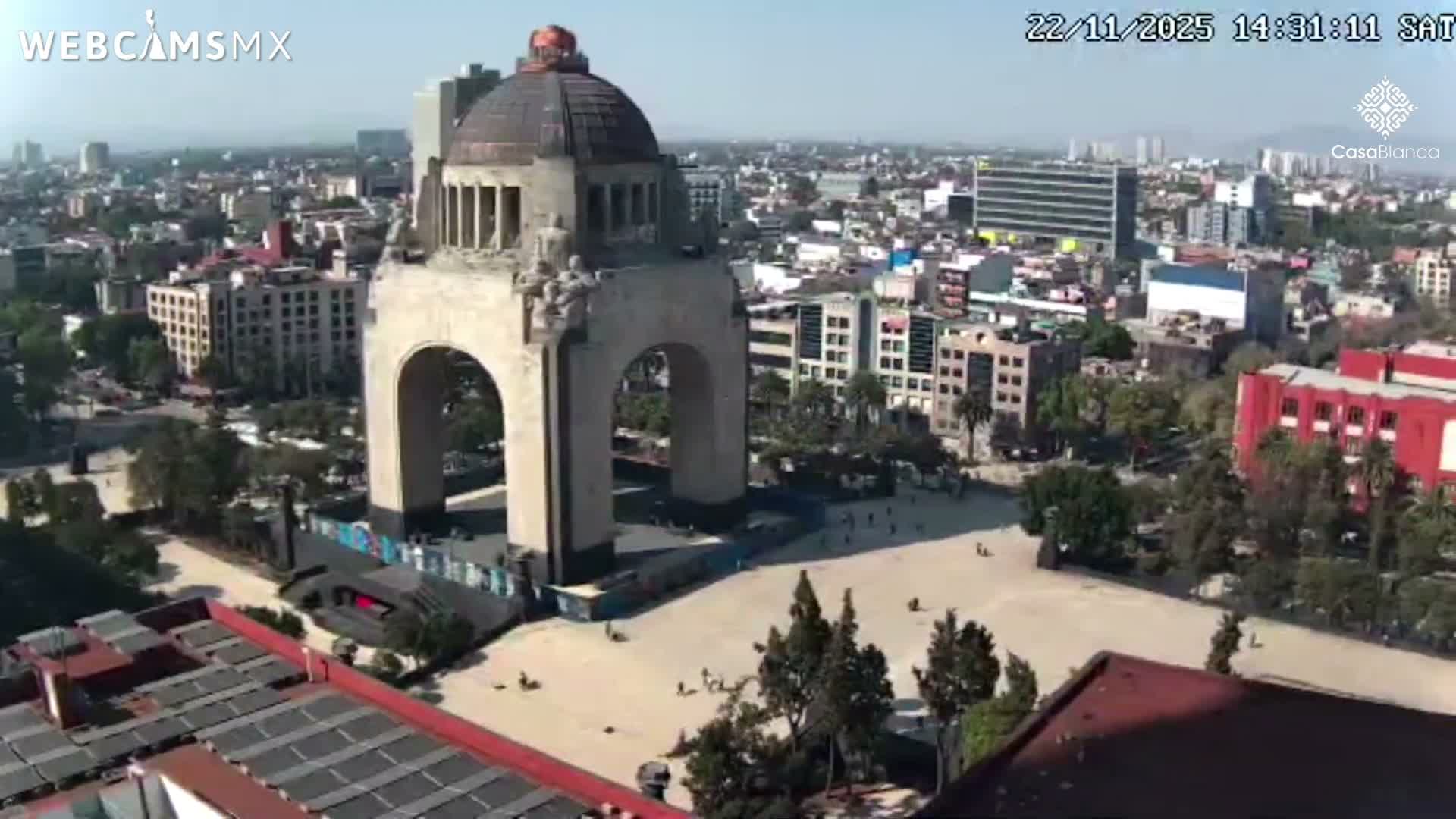 Mexico City, Monumento A la Revolución (Monument to the Revolution) & Plaza de la República Square Live Cam - Cuauhtemoc, Ciudad de Mexico, Mexico 