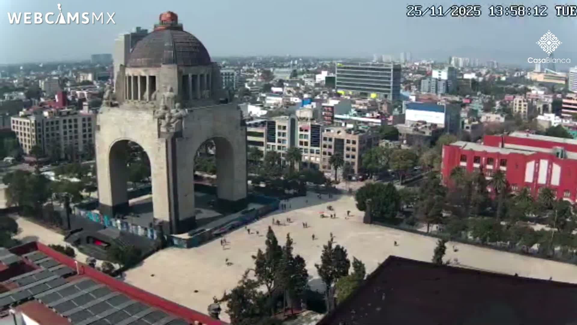 Mexico City, Monumento A la Revolución (Monument to the Revolution) & Plaza de la República Square Live Cam - Cuauhtemoc, Ciudad de Mexico, Mexico 