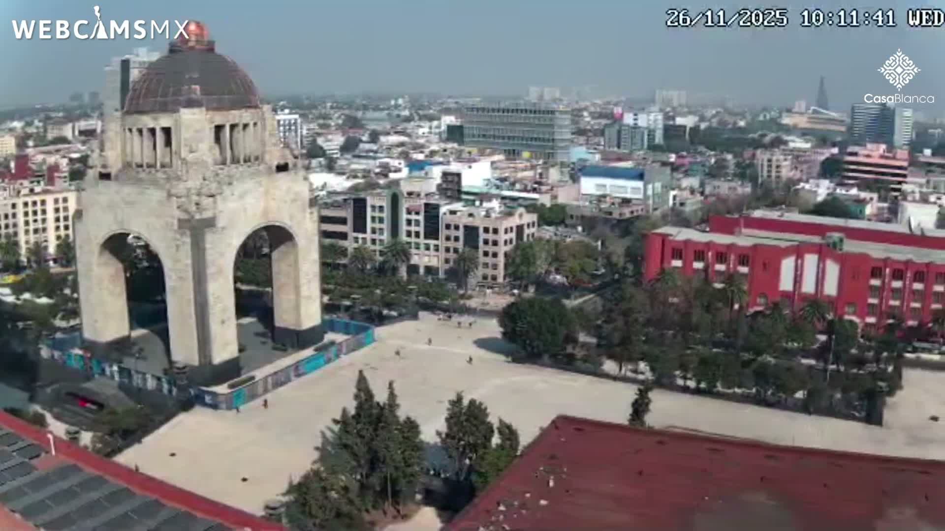 Mexico City, Monumento A la Revolución (Monument to the Revolution) & Plaza de la República Square Live Cam - Cuauhtemoc, Ciudad de Mexico, Mexico 
