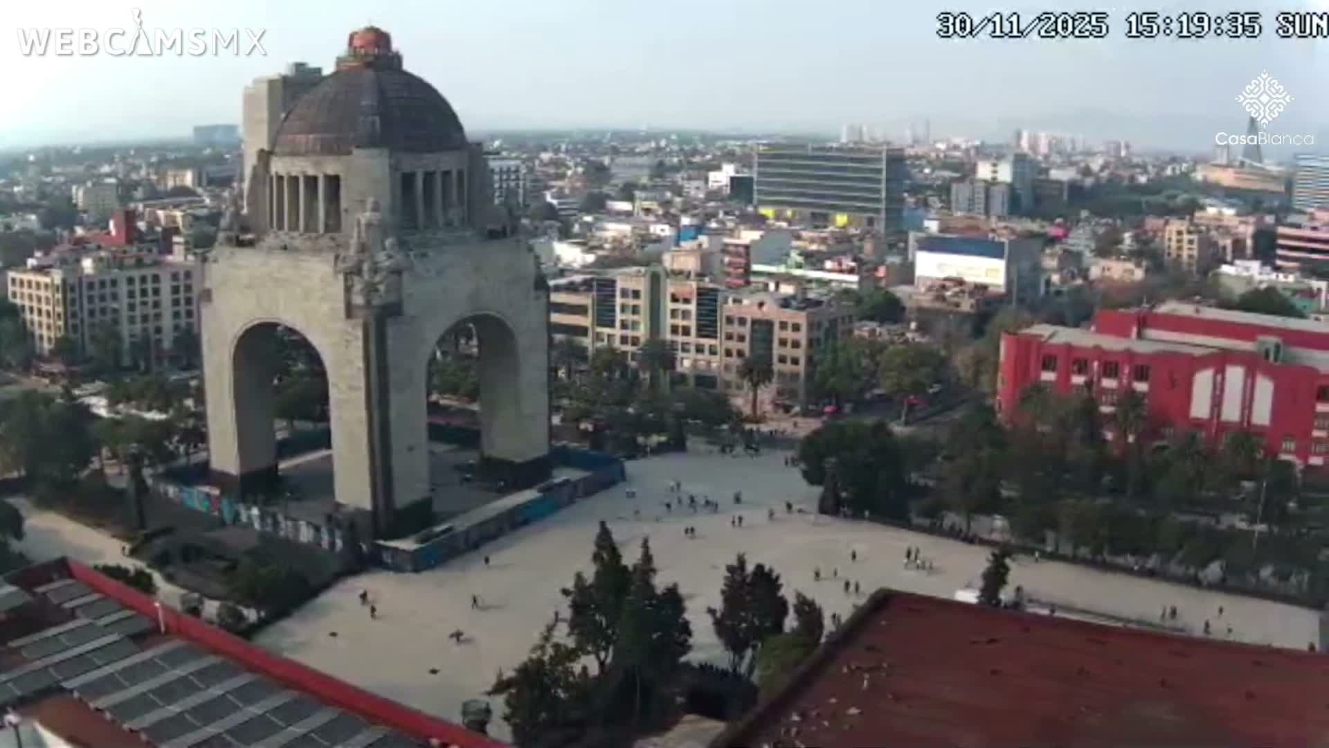 Mexico City, Monumento A la Revolución (Monument to the Revolution) & Plaza de la República Square Live Cam - Cuauhtemoc, Ciudad de Mexico, Mexico 