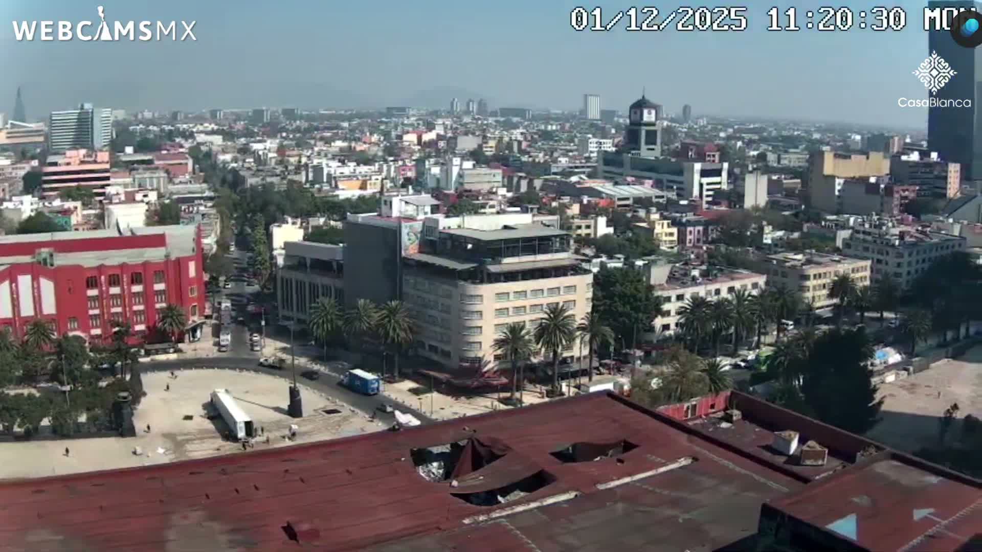 Mexico City, Monumento A la Revolución (Monument to the Revolution) & Plaza de la República Square Live Cam - Cuauhtemoc, Ciudad de Mexico, Mexico 