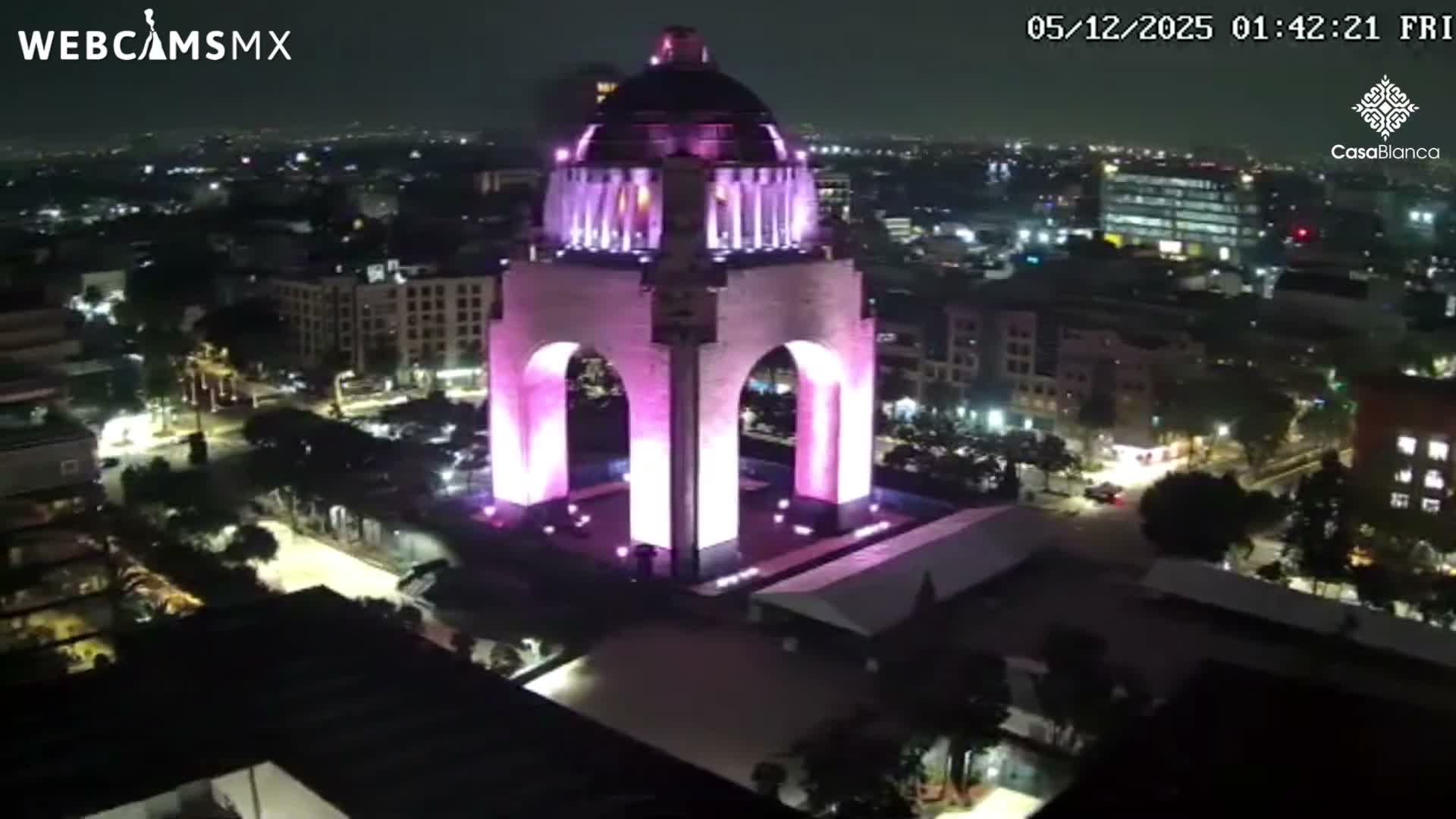Mexico City, Monumento A la Revolución (Monument to the Revolution) & Plaza de la República Square Live Cam - Cuauhtemoc, Ciudad de Mexico, Mexico 