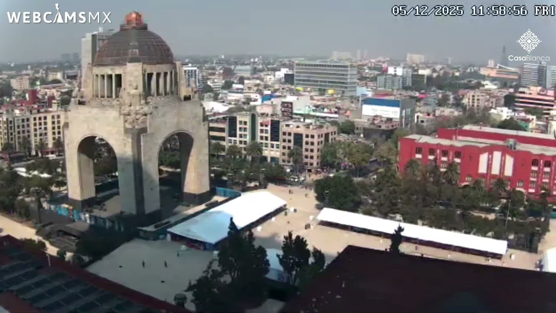 Mexico City, Monumento A la Revolución (Monument to the Revolution) & Plaza de la República Square Live Cam - Cuauhtemoc, Ciudad de Mexico, Mexico 