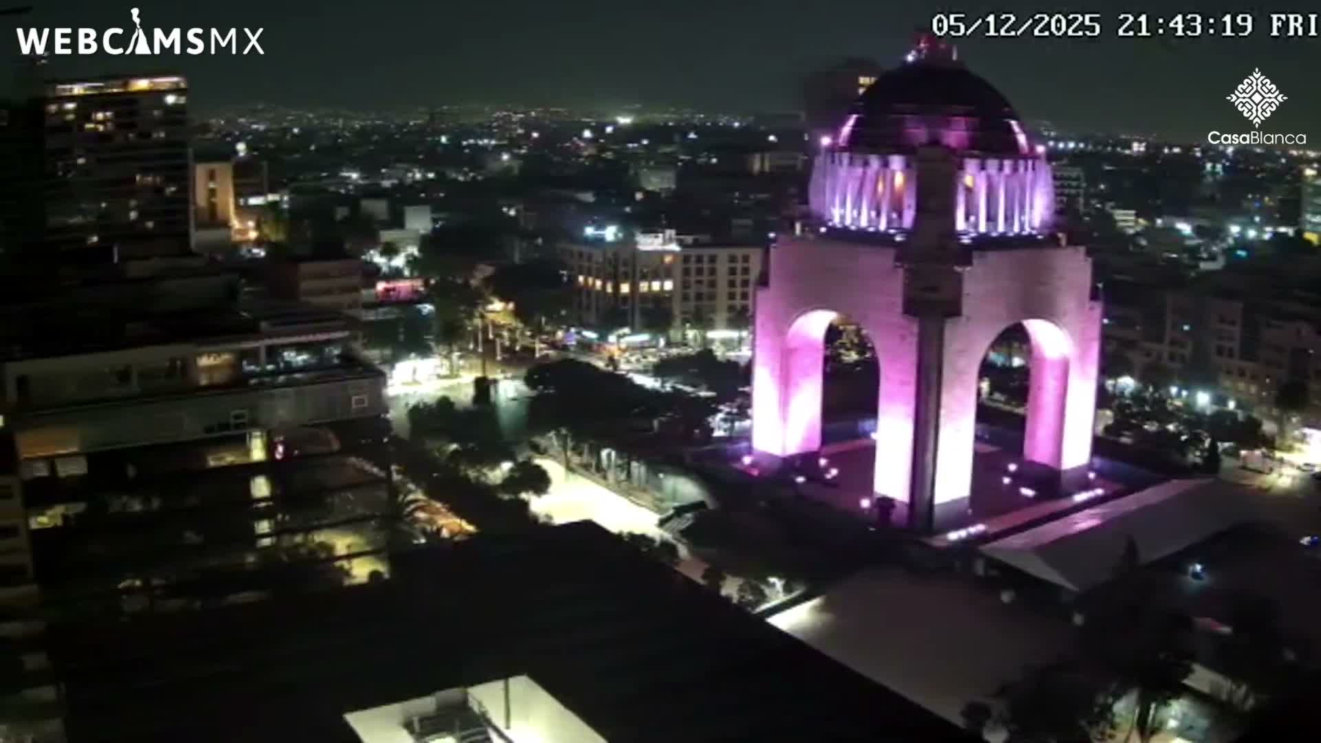 Mexico City, Monumento A la Revolución (Monument to the Revolution) & Plaza de la República Square Live Cam - Cuauhtemoc, Ciudad de Mexico, Mexico 