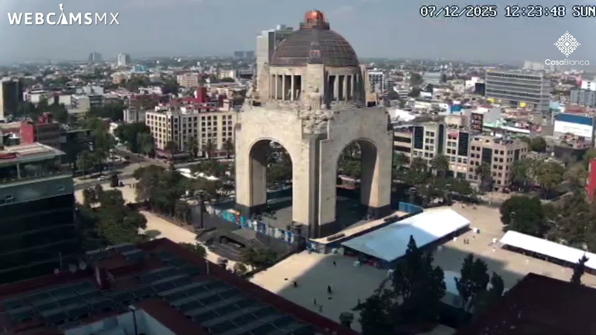 Mexico City, Monumento A la Revolución (Monument to the Revolution) & Plaza de la República Square Live Cam - Cuauhtemoc, Ciudad de Mexico, Mexico 