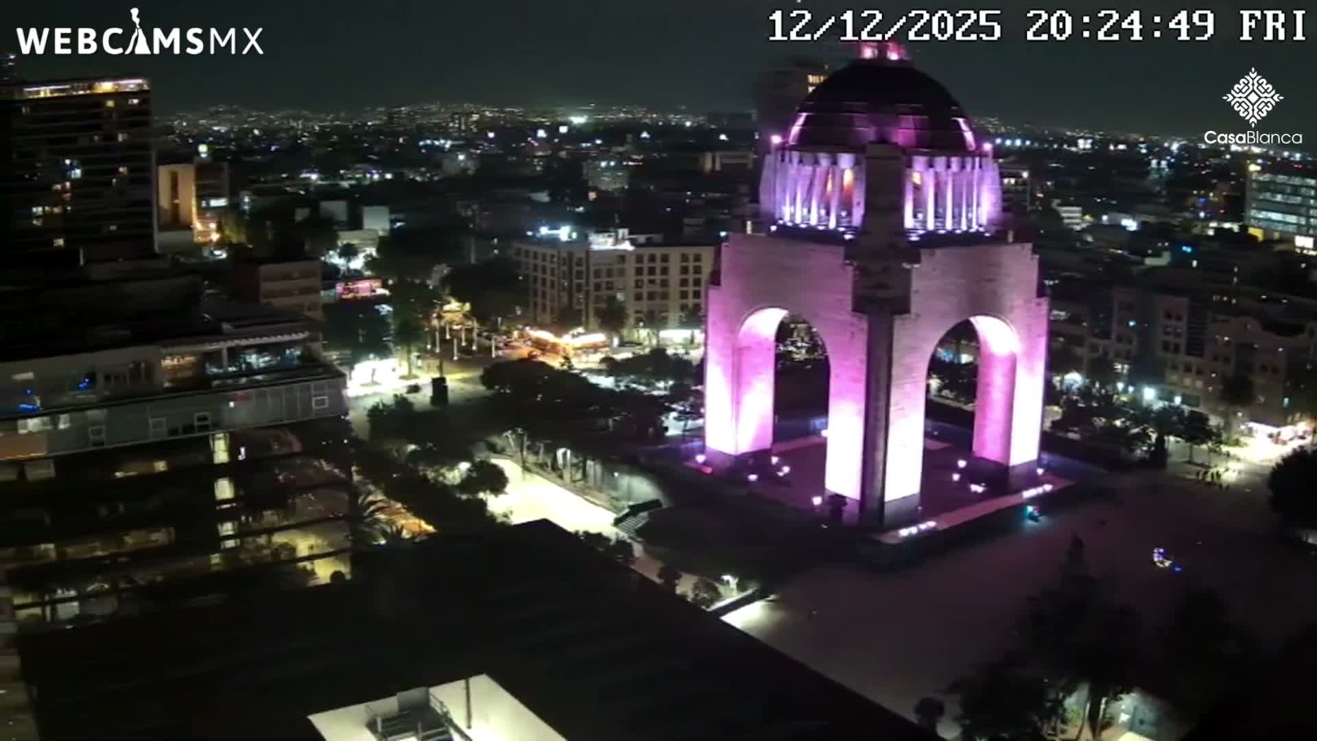 Mexico City, Monumento A la Revolución (Monument to the Revolution) & Plaza de la República Square Live Cam - Cuauhtemoc, Ciudad de Mexico, Mexico 