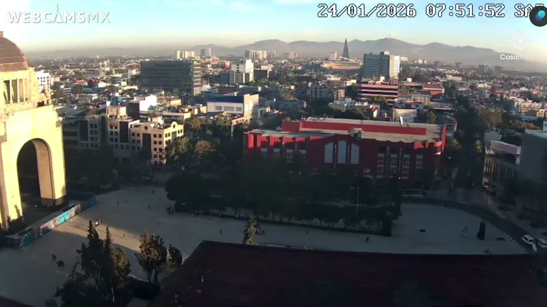 Mexico City, Monumento A la Revolución (Monument to the Revolution) & Plaza de la República Square Live Cam - Cuauhtemoc, Ciudad de Mexico, Mexico 