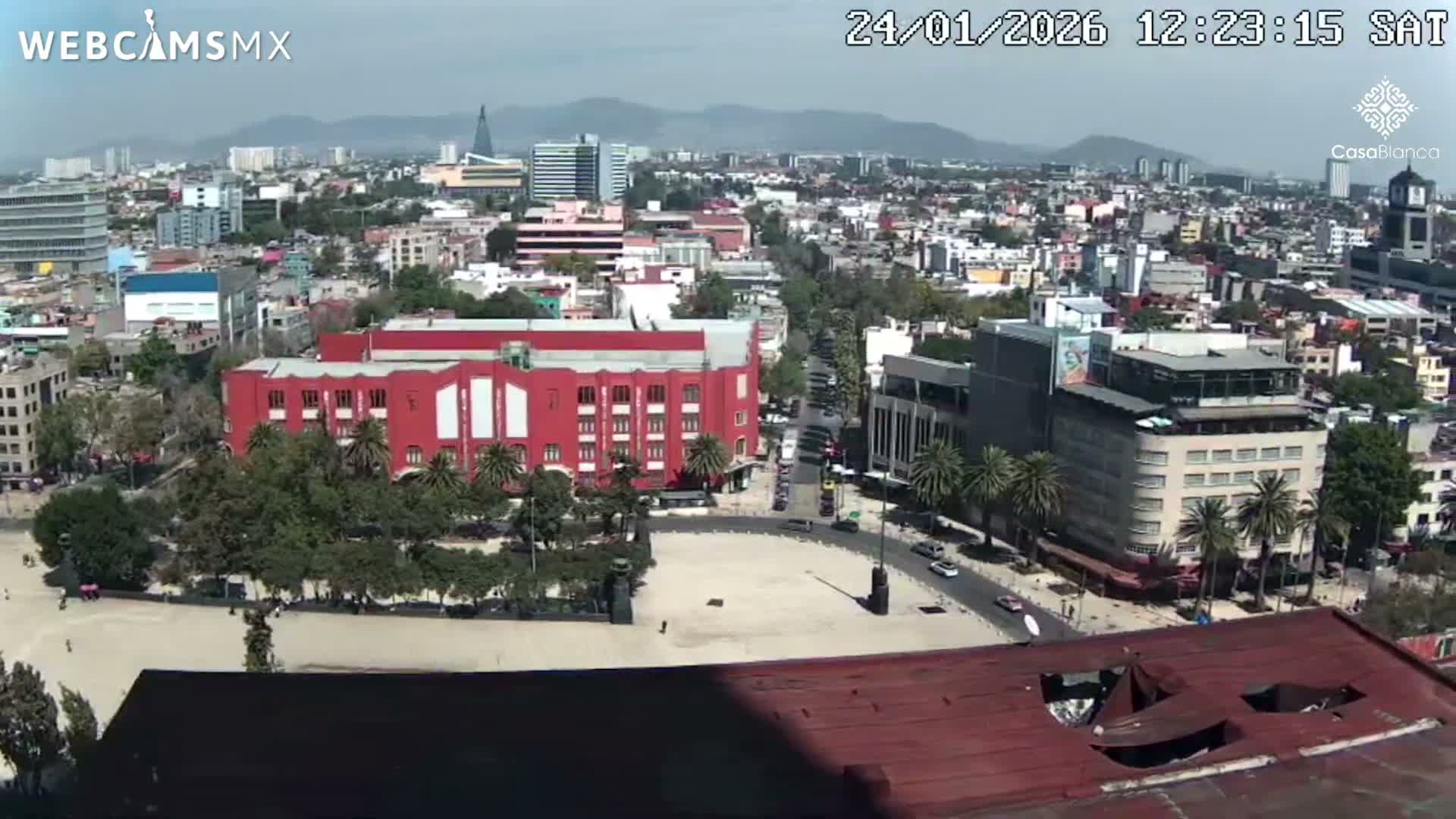 Mexico City, Monumento A la Revolución (Monument to the Revolution) & Plaza de la República Square Live Cam - Cuauhtemoc, Ciudad de Mexico, Mexico 