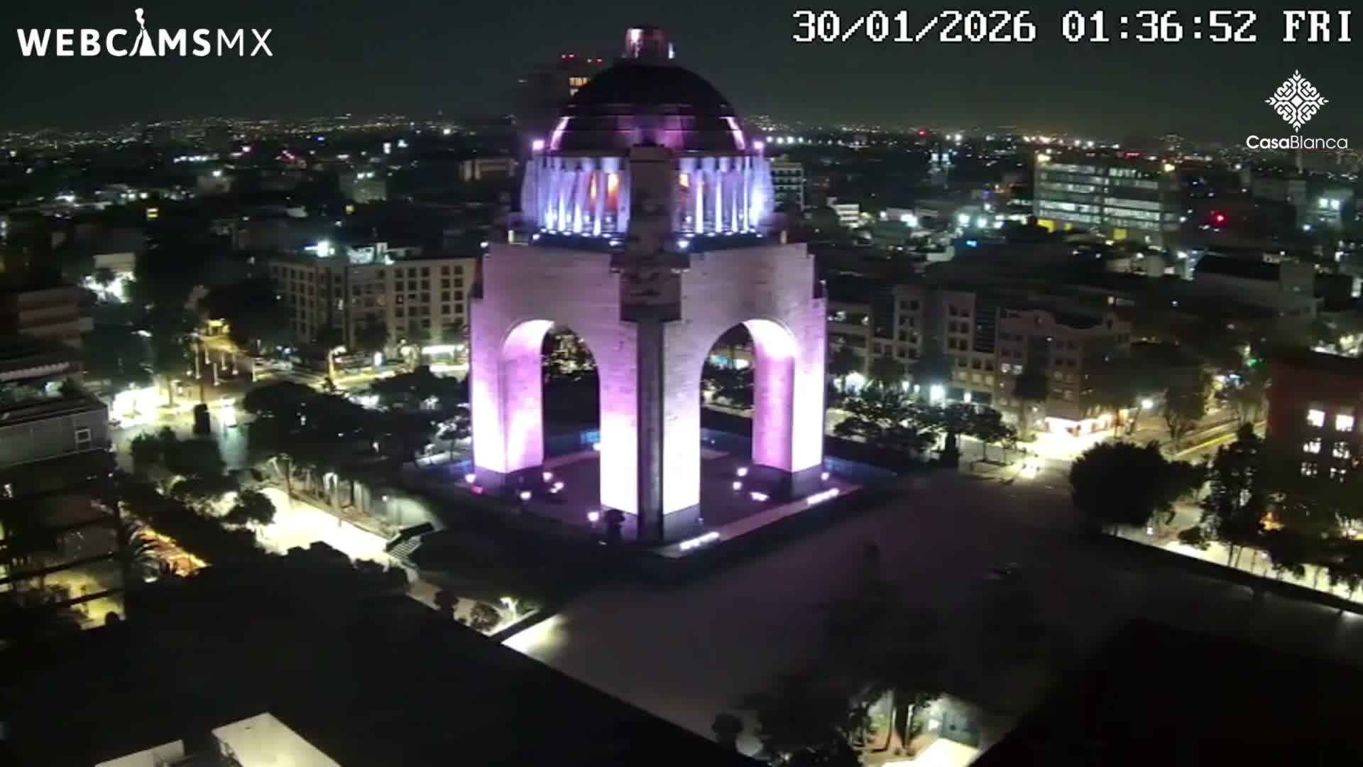 Mexico City, Monumento A la Revolución (Monument to the Revolution) & Plaza de la República Square Live Cam - Cuauhtemoc, Ciudad de Mexico, Mexico 