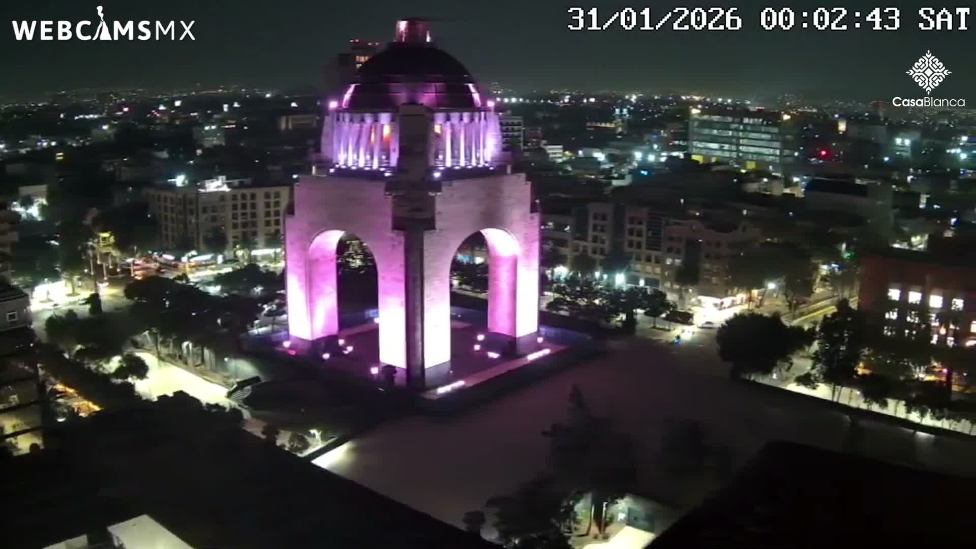 Mexico City, Monumento A la Revolución (Monument to the Revolution) & Plaza de la República Square Live Cam - Cuauhtemoc, Ciudad de Mexico, Mexico 