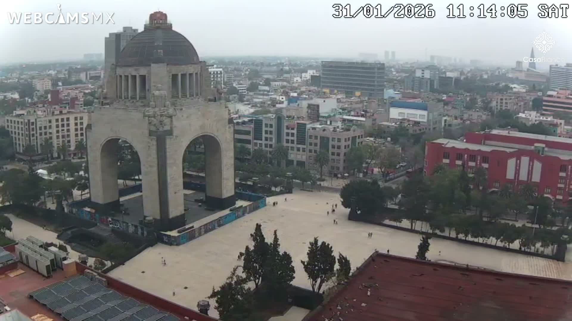 Mexico City, Monumento A la Revolución (Monument to the Revolution) & Plaza de la República Square Live Cam - Cuauhtemoc, Ciudad de Mexico, Mexico 
