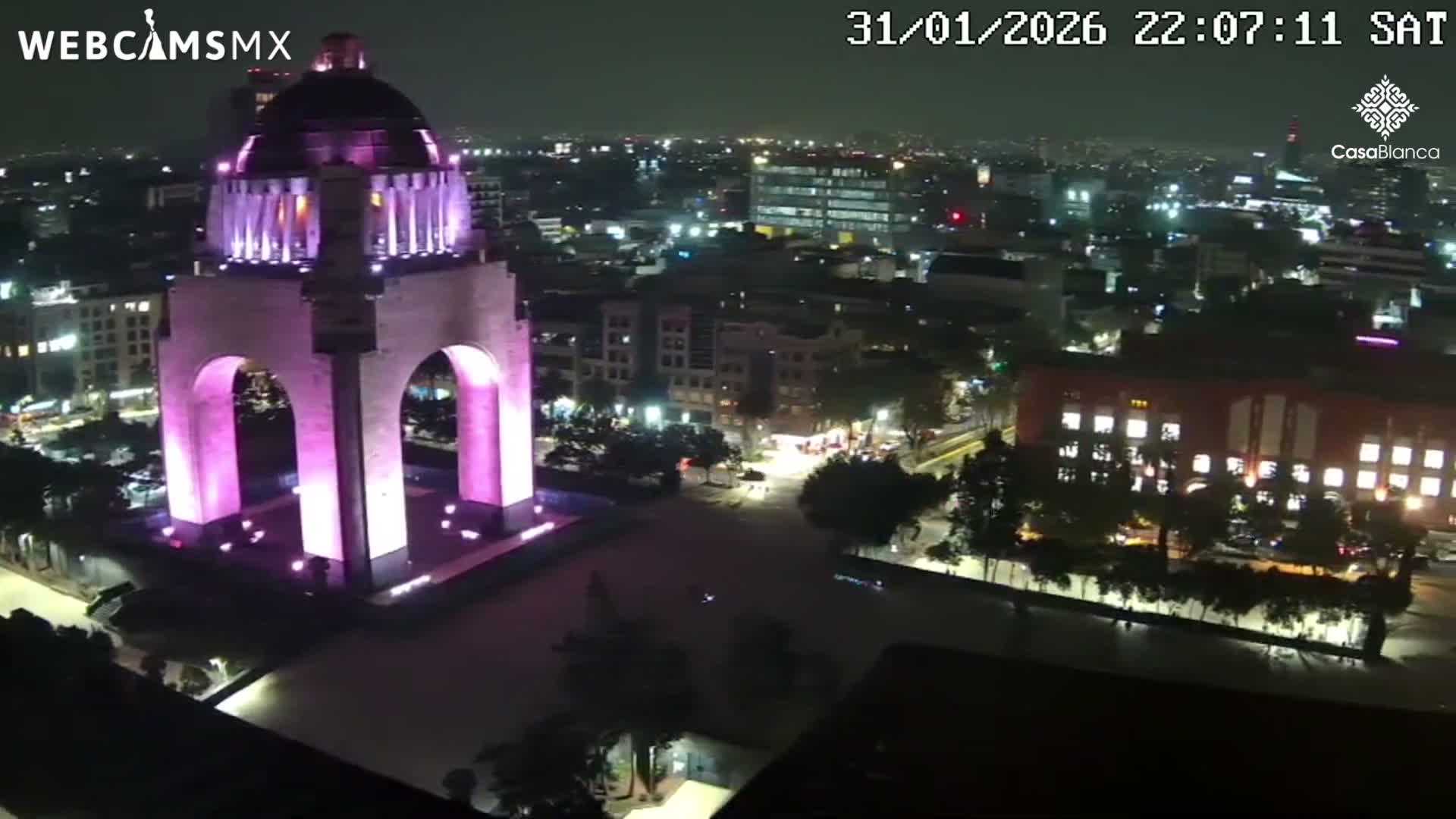 Mexico City, Monumento A la Revolución (Monument to the Revolution) & Plaza de la República Square Live Cam - Cuauhtemoc, Ciudad de Mexico, Mexico 