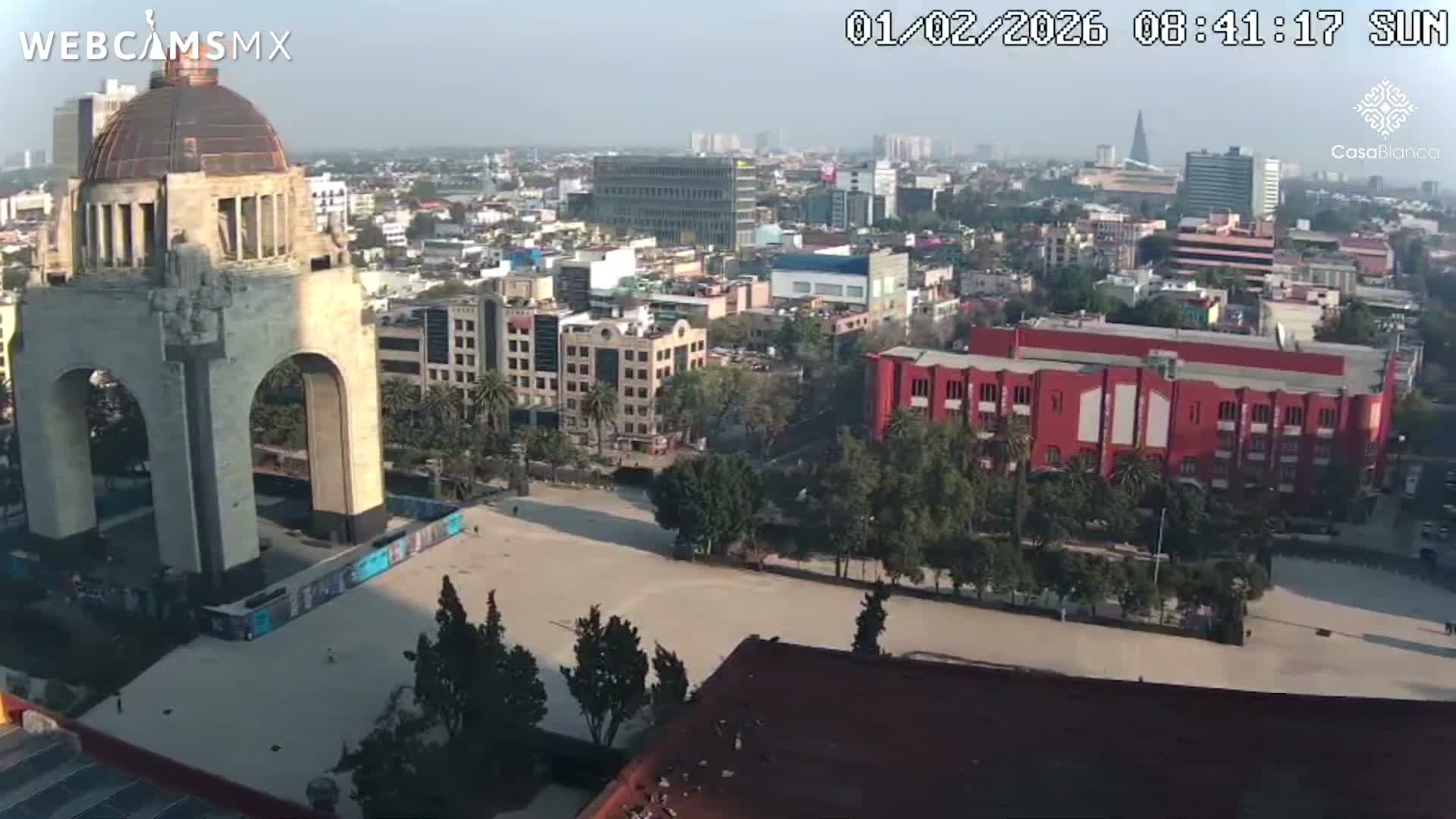 Mexico City, Monumento A la Revolución (Monument to the Revolution) & Plaza de la República Square Live Cam - Cuauhtemoc, Ciudad de Mexico, Mexico 