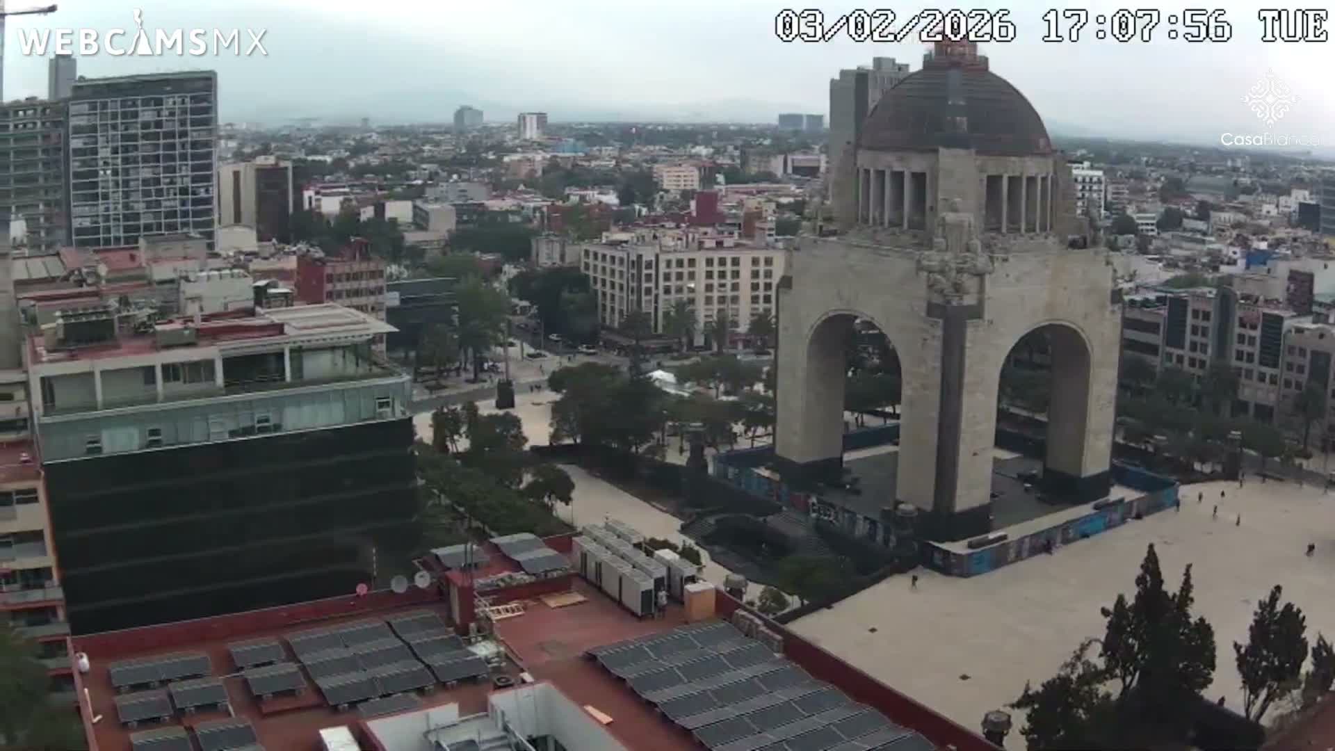 Mexico City, Monumento A la Revolución (Monument to the Revolution) & Plaza de la República Square Live Cam - Cuauhtemoc, Ciudad de Mexico, Mexico 