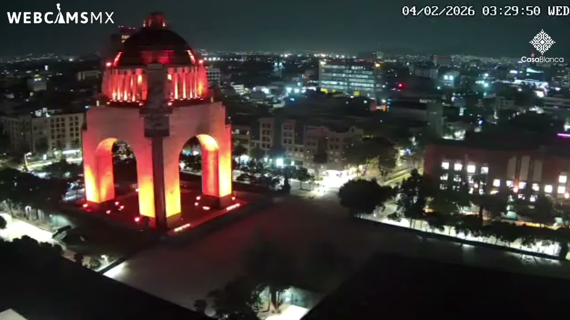 Mexico City, Monumento A la Revolución (Monument to the Revolution) & Plaza de la República Square Live Cam - Cuauhtemoc, Ciudad de Mexico, Mexico 