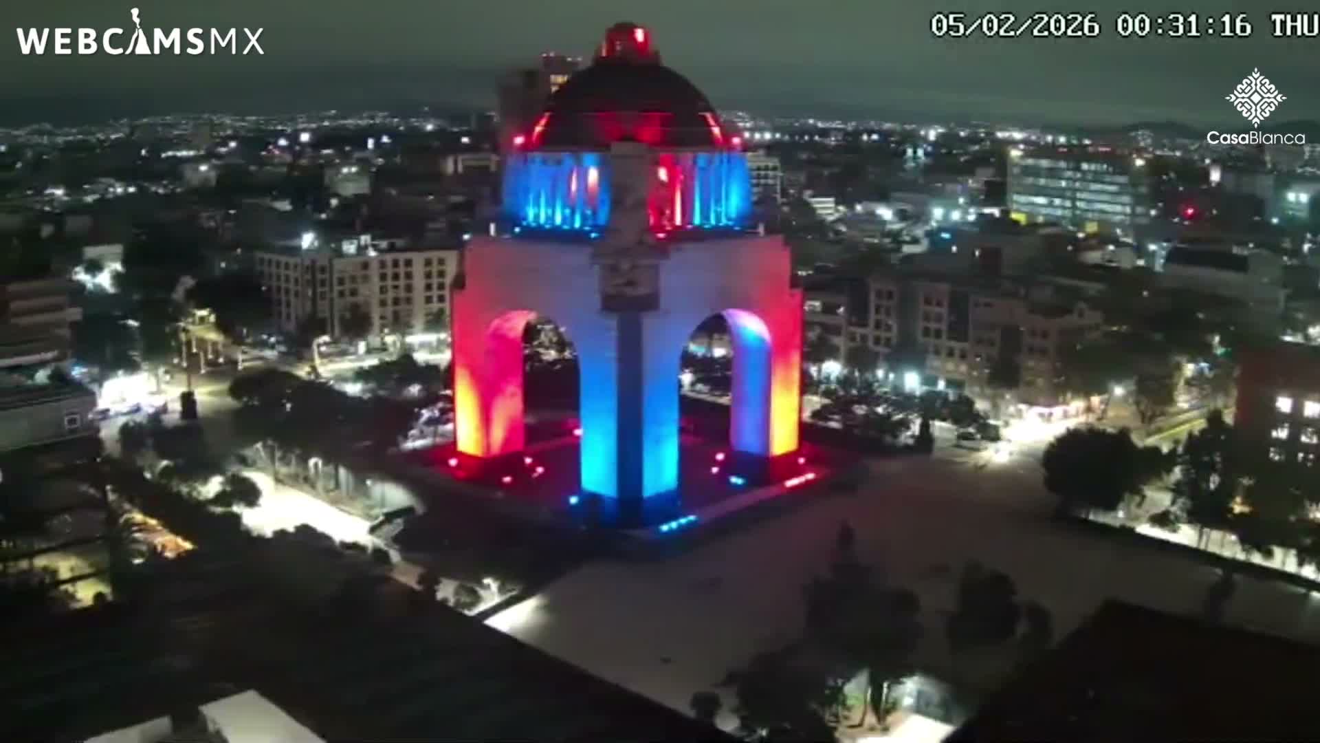 Mexico City, Monumento A la Revolución (Monument to the Revolution) & Plaza de la República Square Live Cam - Cuauhtemoc, Ciudad de Mexico, Mexico 