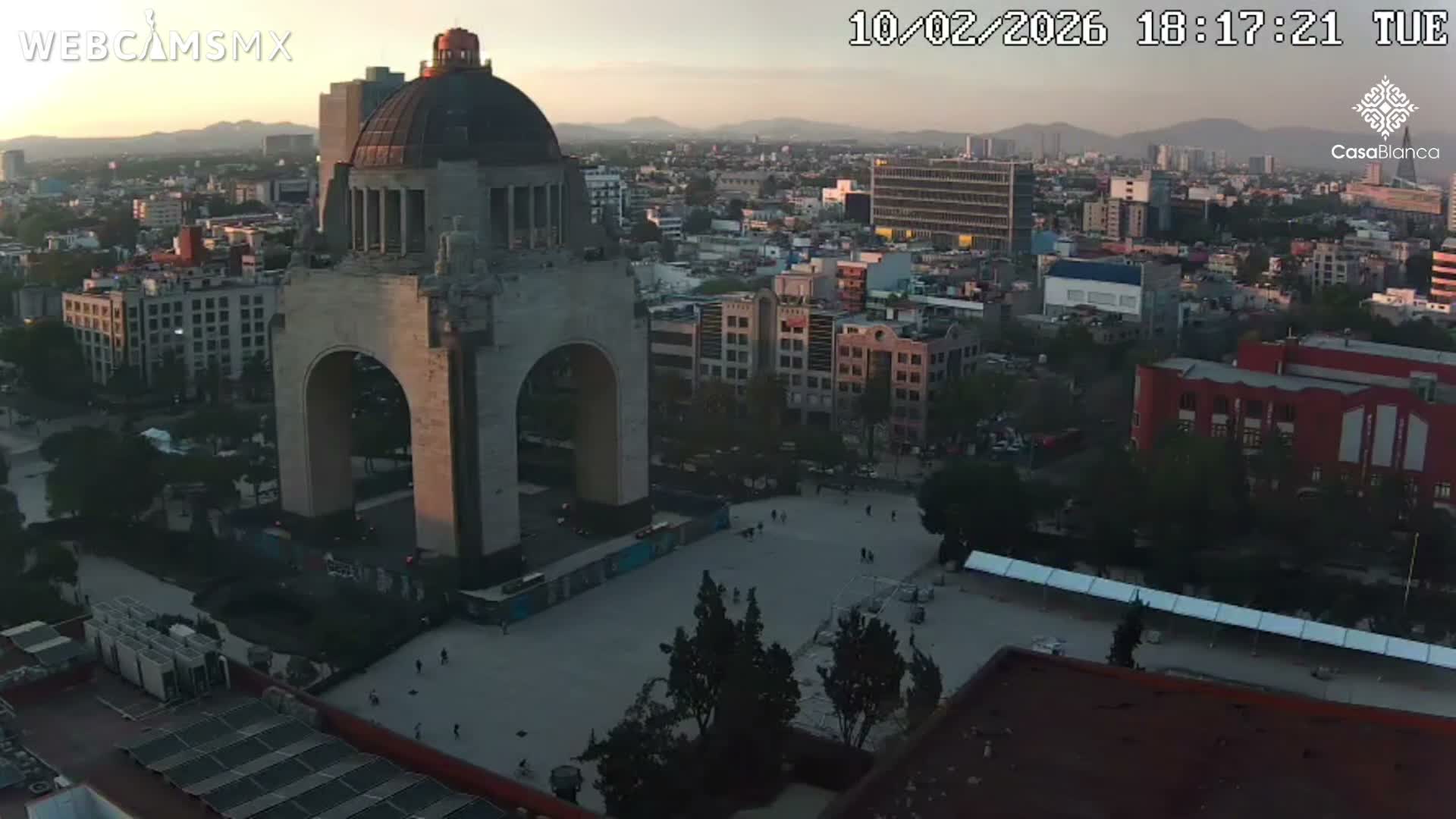 Mexico City, Monumento A la Revolución (Monument to the Revolution) & Plaza de la República Square Live Cam - Cuauhtemoc, Ciudad de Mexico, Mexico 