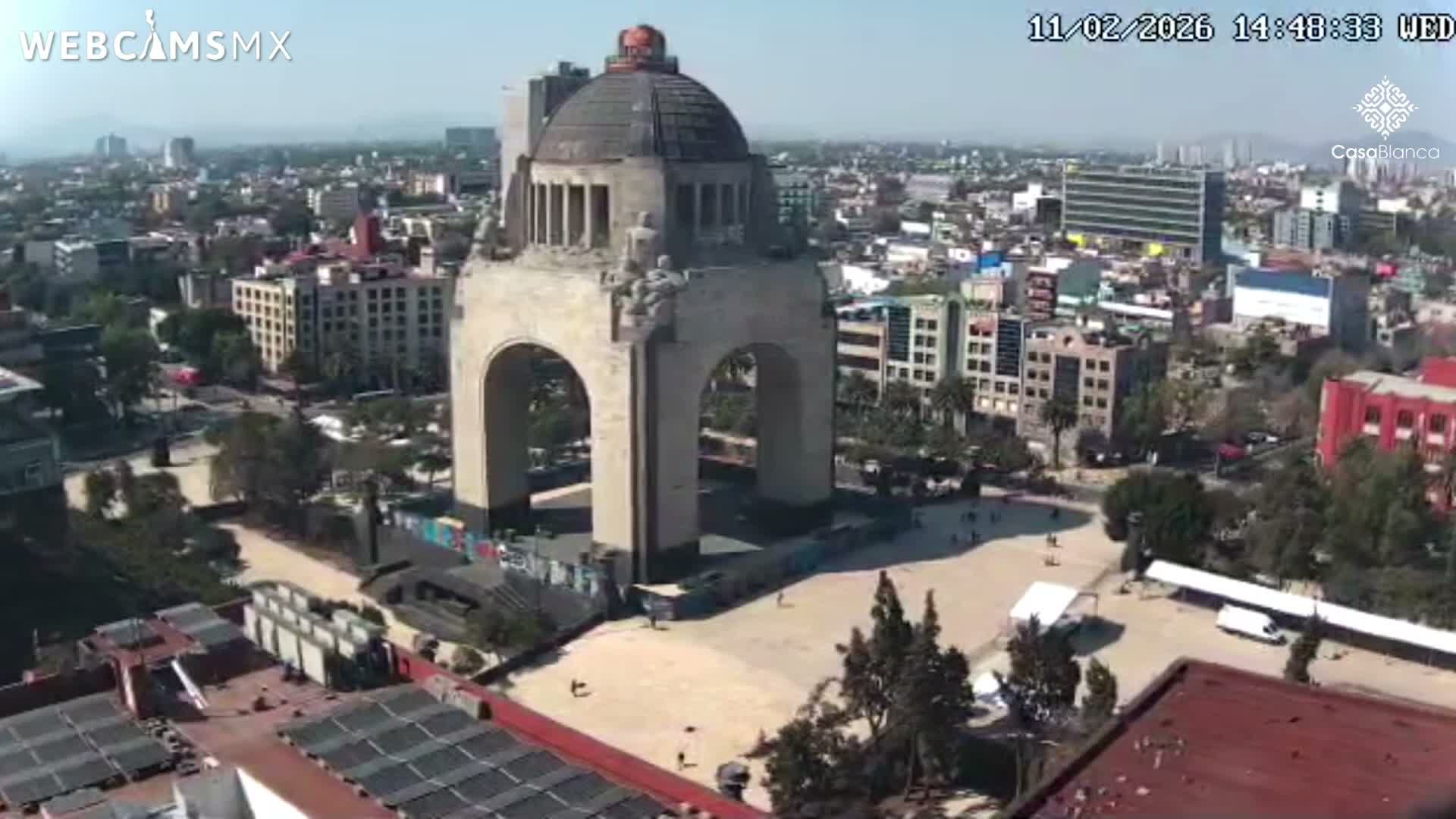 Mexico City, Monumento A la Revolución (Monument to the Revolution) & Plaza de la República Square Live Cam - Cuauhtemoc, Ciudad de Mexico, Mexico 