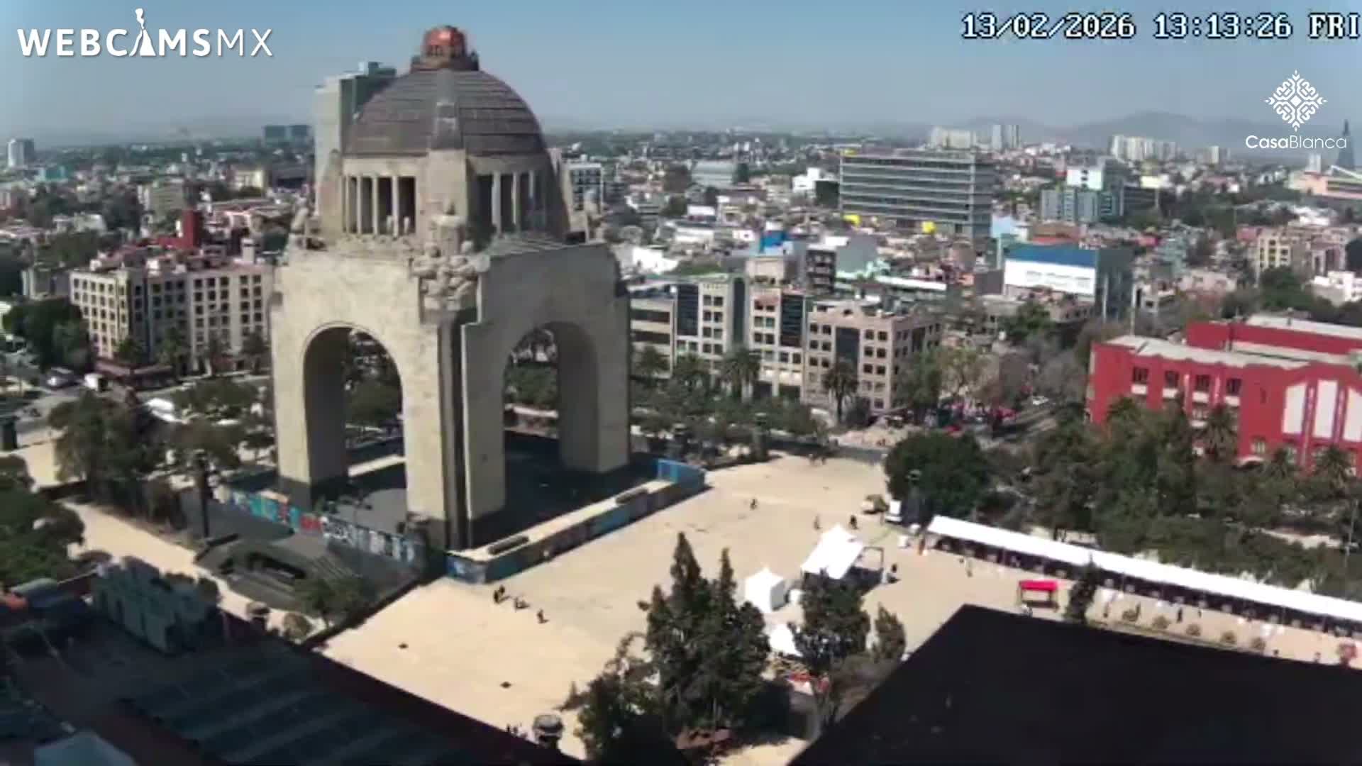 Mexico City, Monumento A la Revolución (Monument to the Revolution) & Plaza de la República Square Live Cam - Cuauhtemoc, Ciudad de Mexico, Mexico 