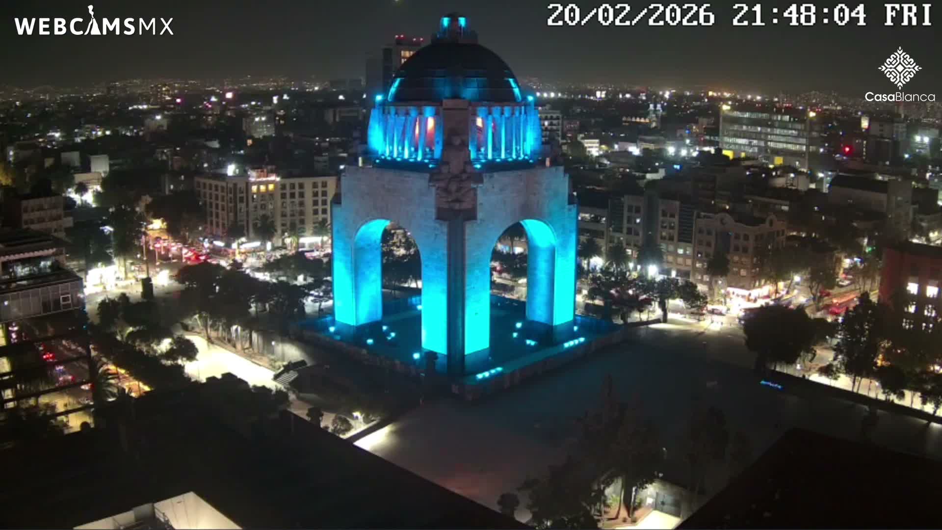 Mexico City, Monumento A la Revolución (Monument to the Revolution) & Plaza de la República Square Live Cam - Cuauhtemoc, Ciudad de Mexico, Mexico 