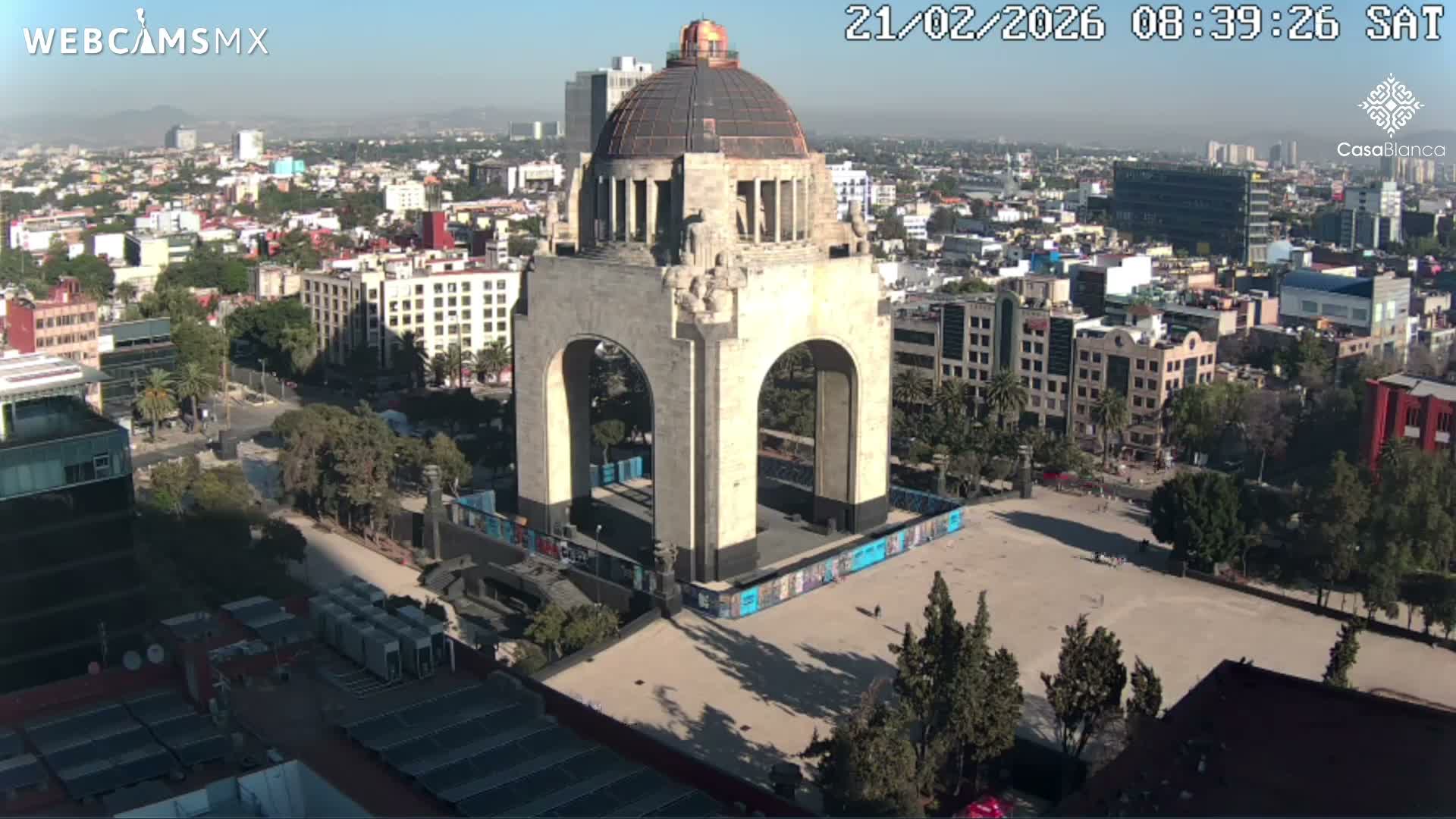 Mexico City, Monumento A la Revolución (Monument to the Revolution) & Plaza de la República Square Live Cam - Cuauhtemoc, Ciudad de Mexico, Mexico 