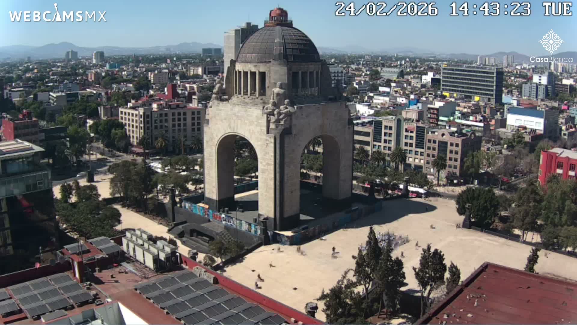 Mexico City, Monumento A la Revolución (Monument to the Revolution) & Plaza de la República Square Live Cam - Cuauhtemoc, Ciudad de Mexico, Mexico 