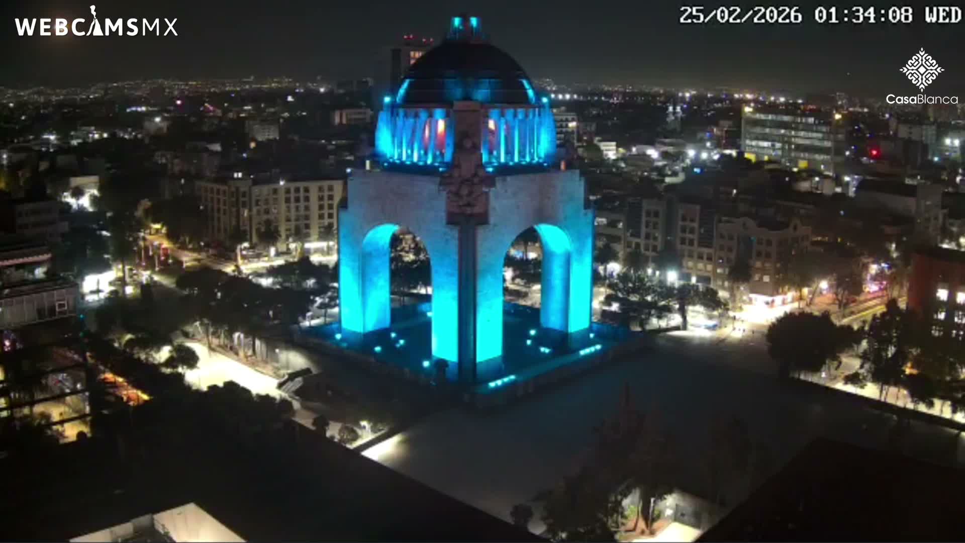 Mexico City, Monumento A la Revolución (Monument to the Revolution) & Plaza de la República Square Live Cam - Cuauhtemoc, Ciudad de Mexico, Mexico 