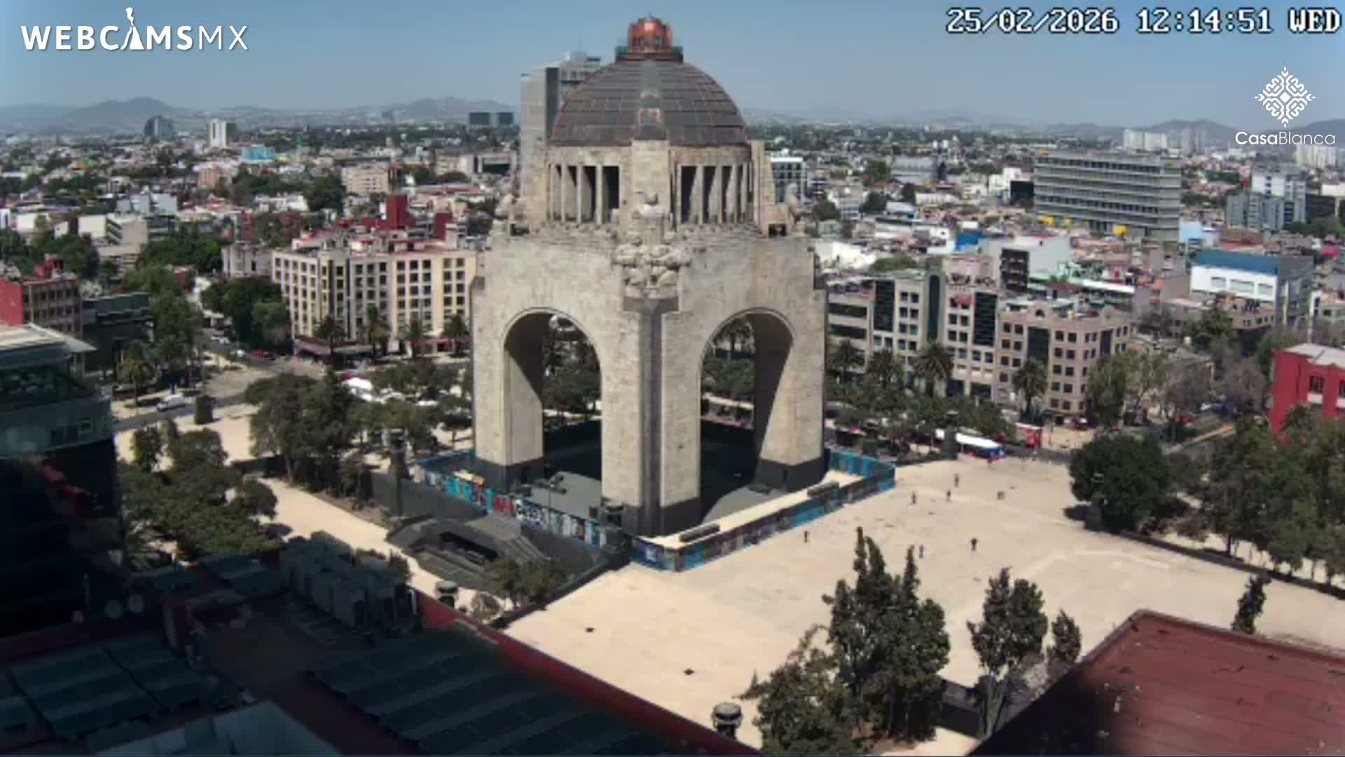 Mexico City, Monumento A la Revolución (Monument to the Revolution) & Plaza de la República Square Live Cam - Cuauhtemoc, Ciudad de Mexico, Mexico 