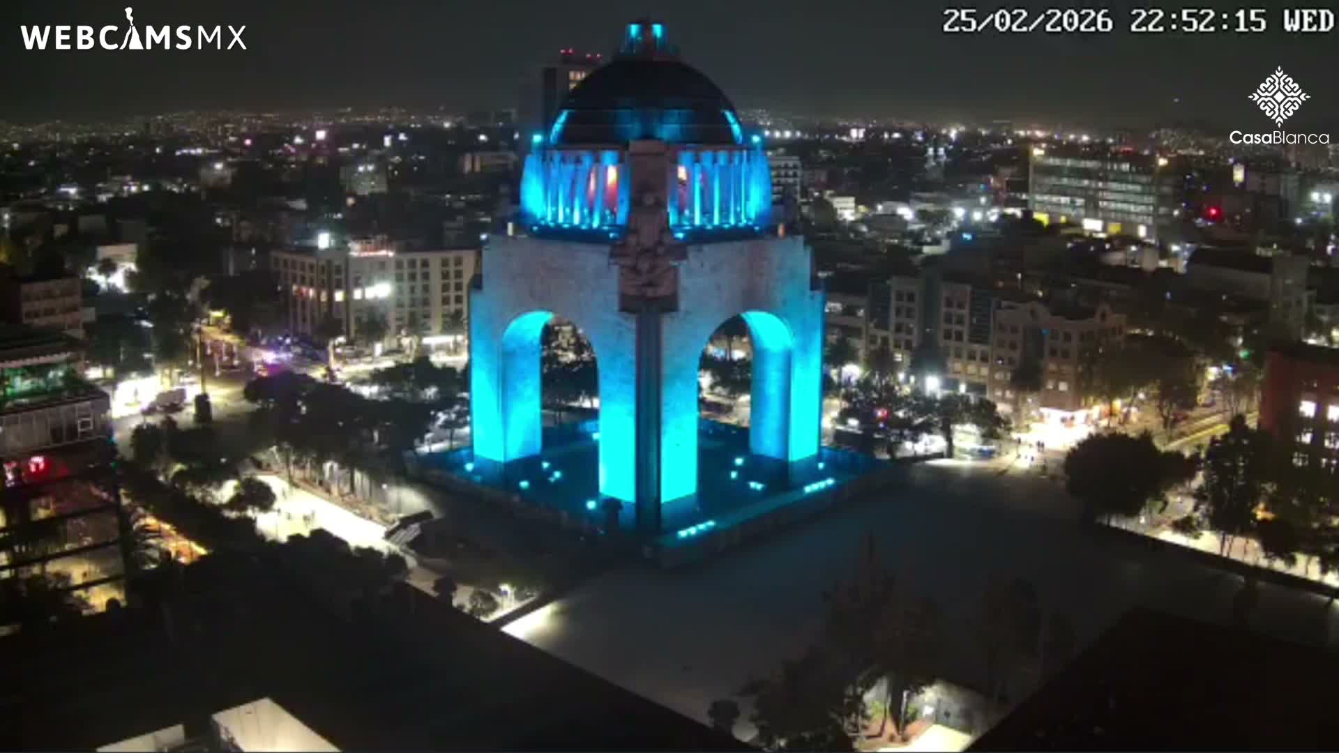 Mexico City, Monumento A la Revolución (Monument to the Revolution) & Plaza de la República Square Live Cam - Cuauhtemoc, Ciudad de Mexico, Mexico 