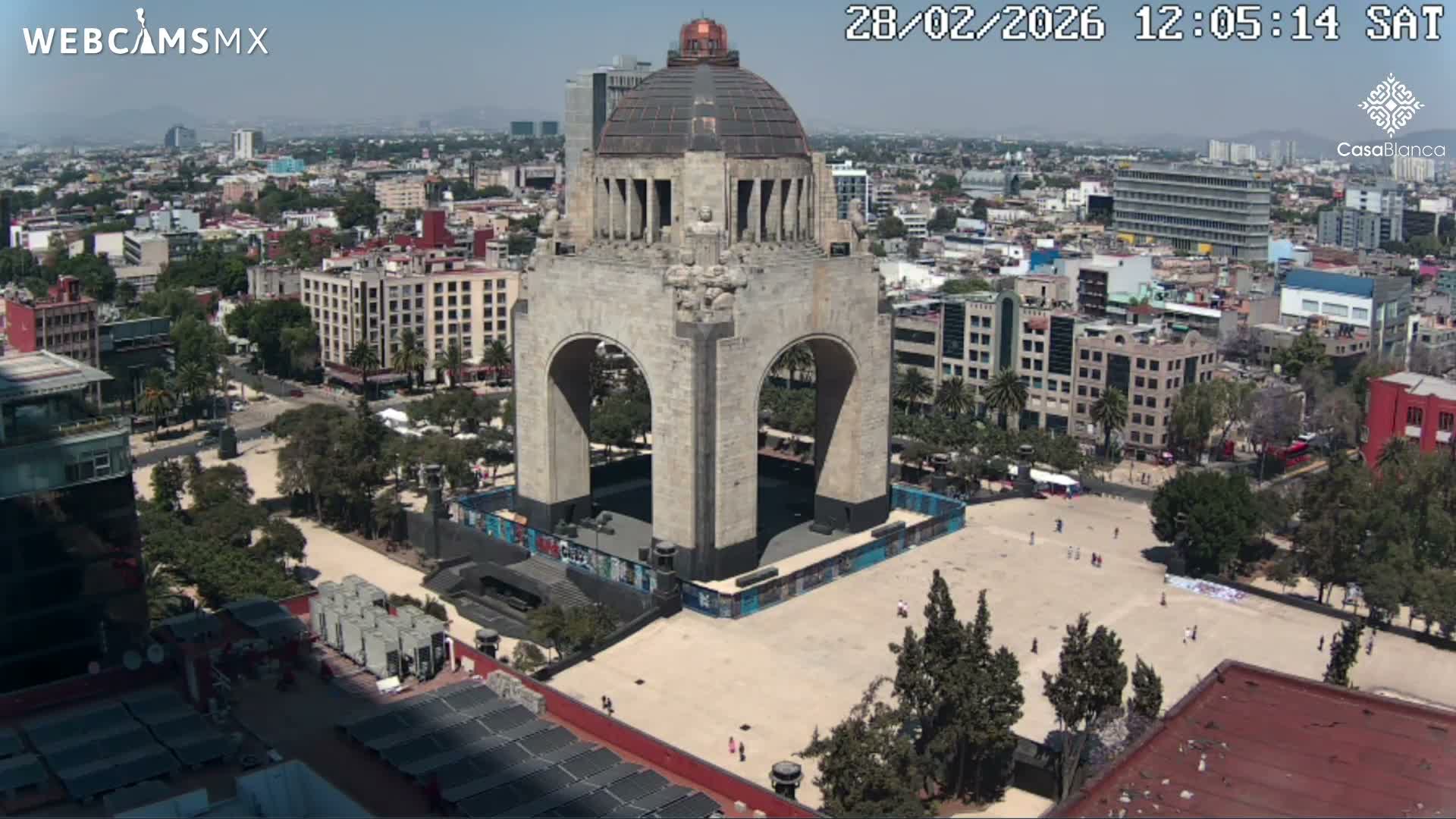 Mexico City, Monumento A la Revolución (Monument to the Revolution) & Plaza de la República Square Live Cam - Cuauhtemoc, Ciudad de Mexico, Mexico 