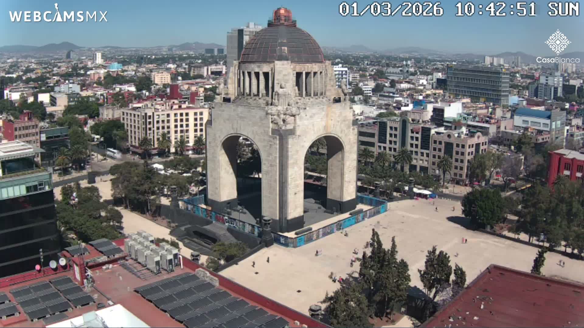 Mexico City, Monumento A la Revolución (Monument to the Revolution) & Plaza de la República Square Live Cam - Cuauhtemoc, Ciudad de Mexico, Mexico 