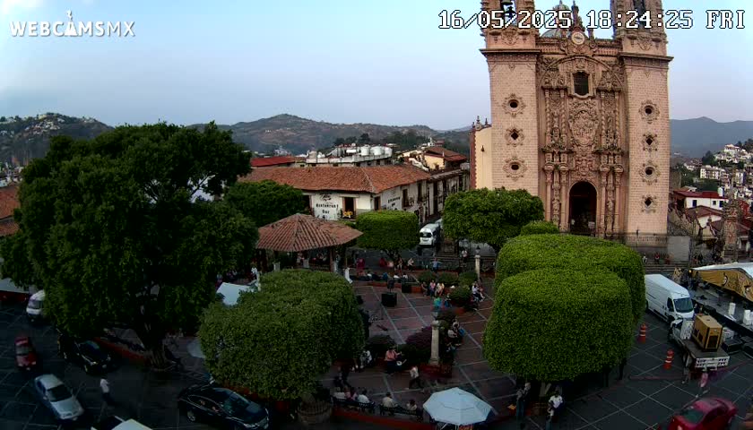 Taxco, Church -  Templo de Santa Prisca Temple Live Cam - Taxco de Alarcon,  Guerrero, Mexico