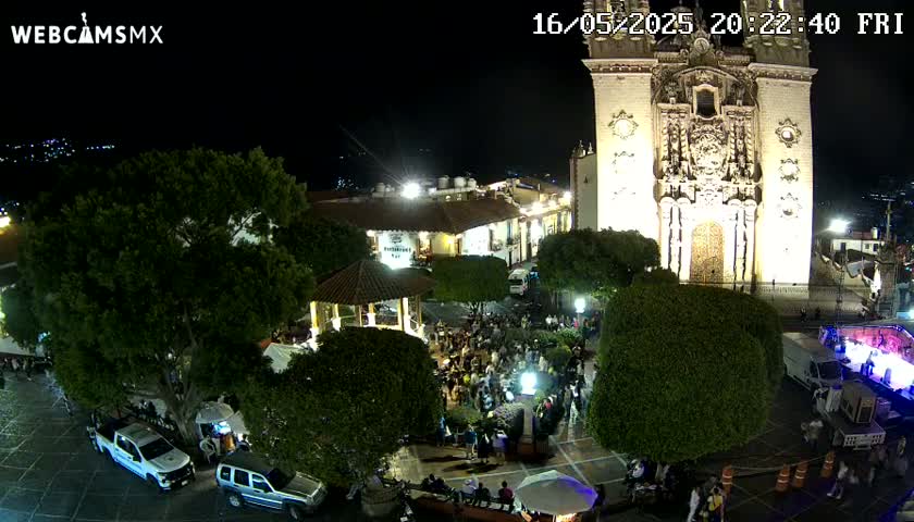 Taxco, Church -  Templo de Santa Prisca Temple Live Cam - Taxco de Alarcon,  Guerrero, Mexico