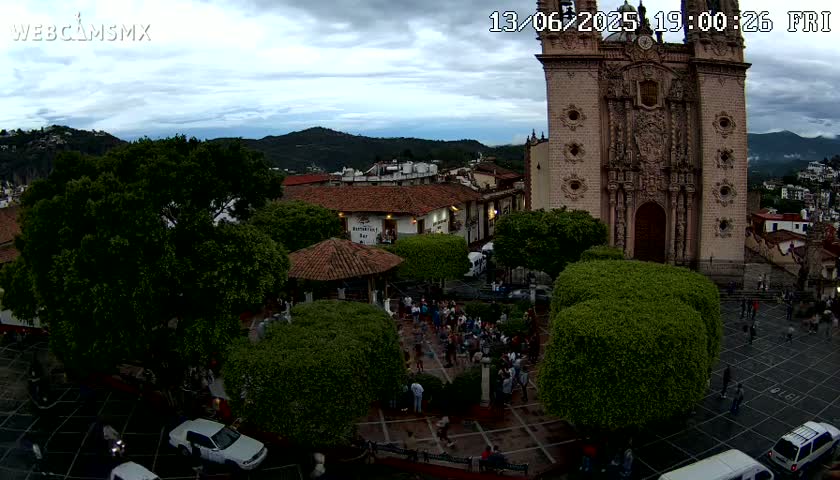 Taxco, Church -  Templo de Santa Prisca Temple Live Cam - Taxco de Alarcon,  Guerrero, Mexico