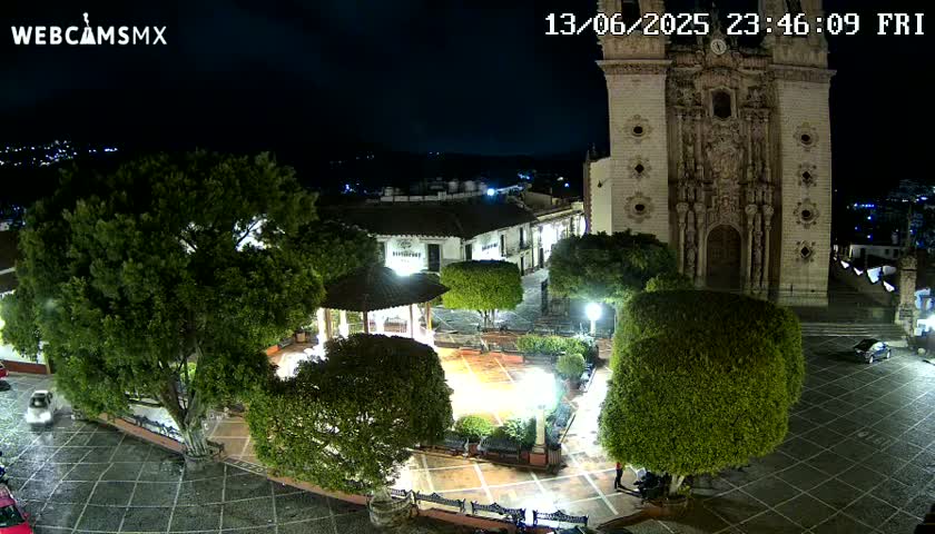 Taxco, Church -  Templo de Santa Prisca Temple Live Cam - Taxco de Alarcon,  Guerrero, Mexico