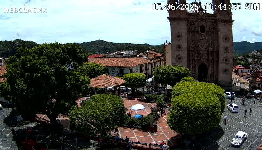 Taxco, Church -  Templo de Santa Prisca Temple Live Cam - Taxco de Alarcon,  Guerrero, Mexico