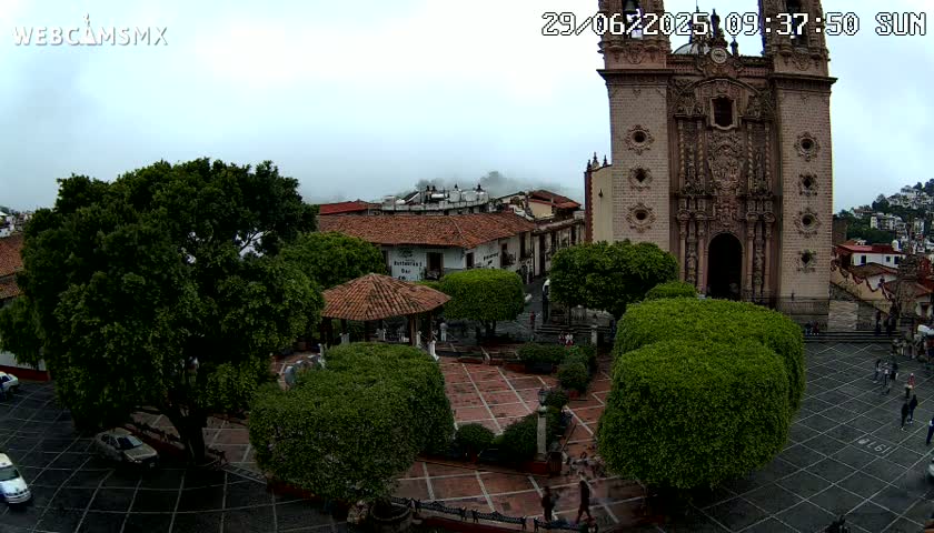 Taxco, Church -  Templo de Santa Prisca Temple Live Cam - Taxco de Alarcon,  Guerrero, Mexico