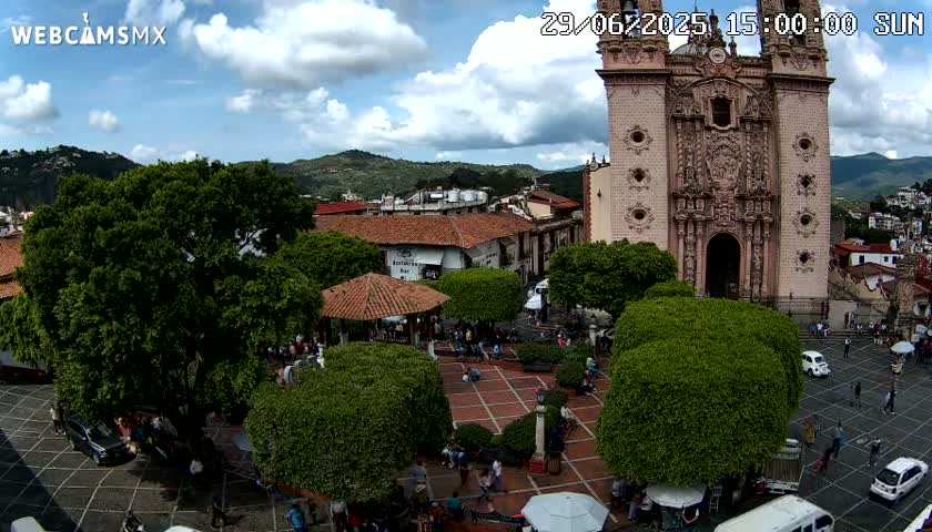 Taxco, Church -  Templo de Santa Prisca Temple Live Cam - Taxco de Alarcon,  Guerrero, Mexico