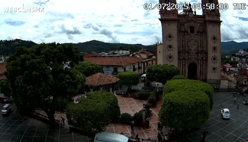 Taxco, Church -  Templo de Santa Prisca Temple Live Cam - Taxco de Alarcon,  Guerrero, Mexico