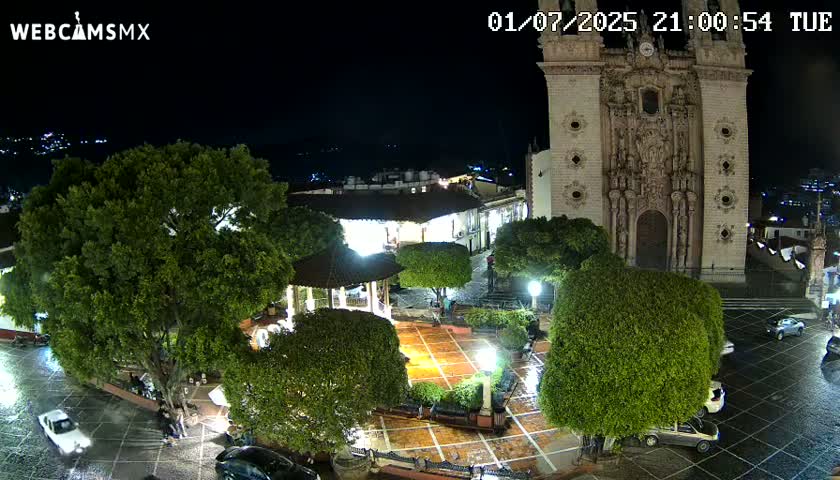 Taxco, Church -  Templo de Santa Prisca Temple Live Cam - Taxco de Alarcon,  Guerrero, Mexico