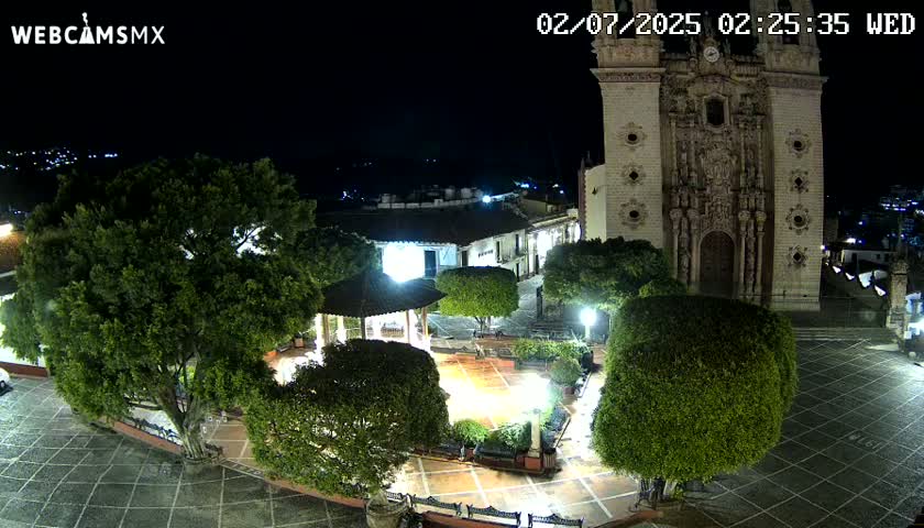 Taxco, Church -  Templo de Santa Prisca Temple Live Cam - Taxco de Alarcon,  Guerrero, Mexico