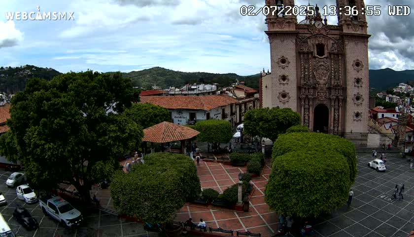 Taxco, Church -  Templo de Santa Prisca Temple Live Cam - Taxco de Alarcon,  Guerrero, Mexico