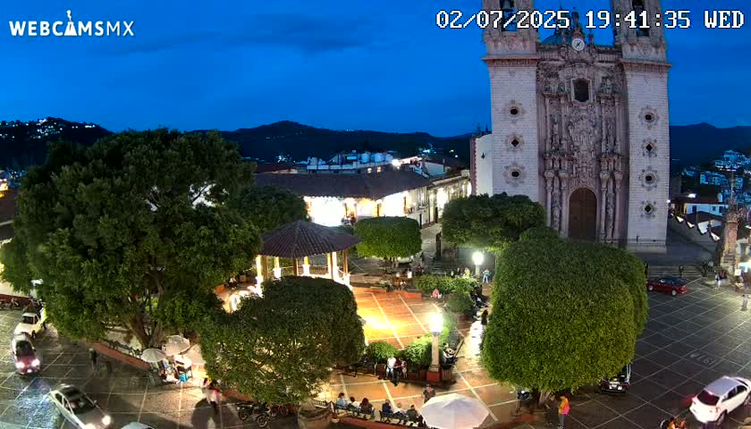 Taxco, Church -  Templo de Santa Prisca Temple Live Cam - Taxco de Alarcon,  Guerrero, Mexico