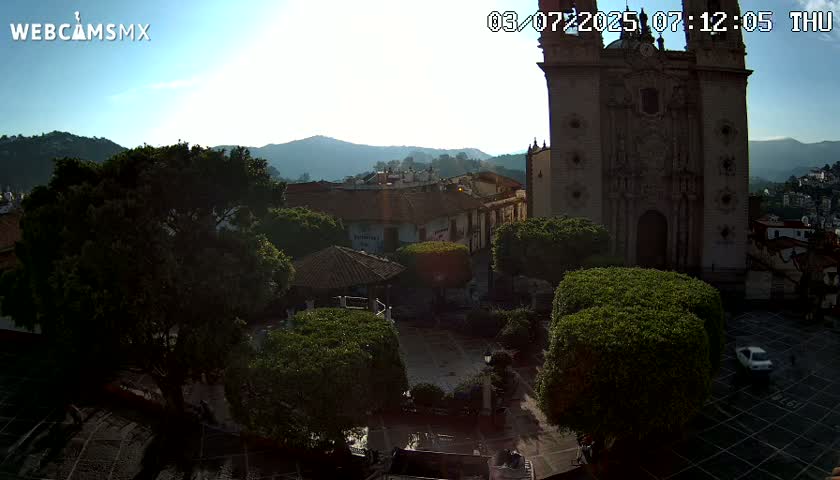 Taxco, Church -  Templo de Santa Prisca Temple Live Cam - Taxco de Alarcon,  Guerrero, Mexico