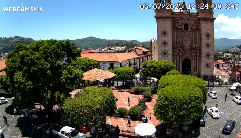 Taxco, Church -  Templo de Santa Prisca Temple Live Cam - Taxco de Alarcon,  Guerrero, Mexico